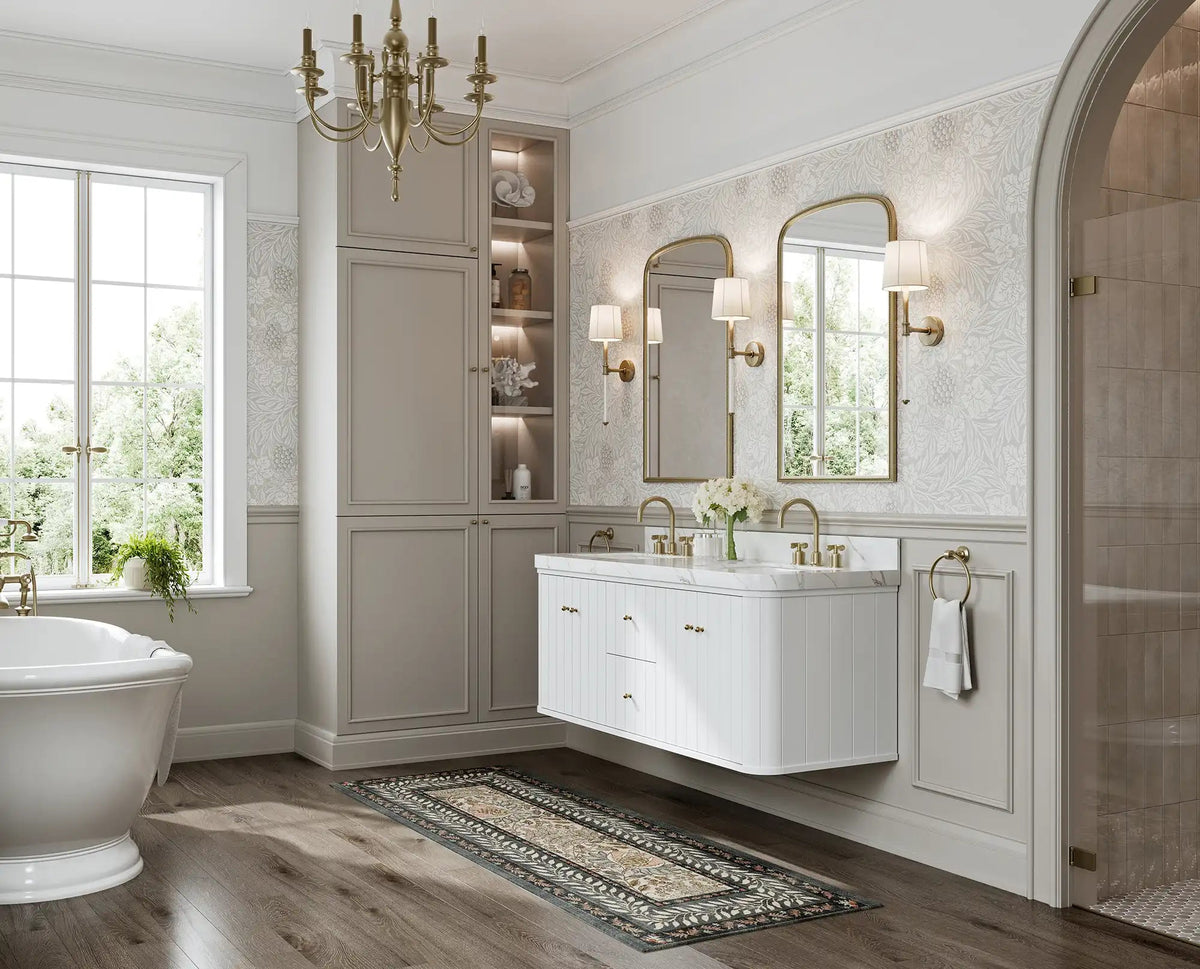 Houston Floating 60 in. W x 22 in. D Double Sink Bathroom Vanity - Willow Bath and Vanity