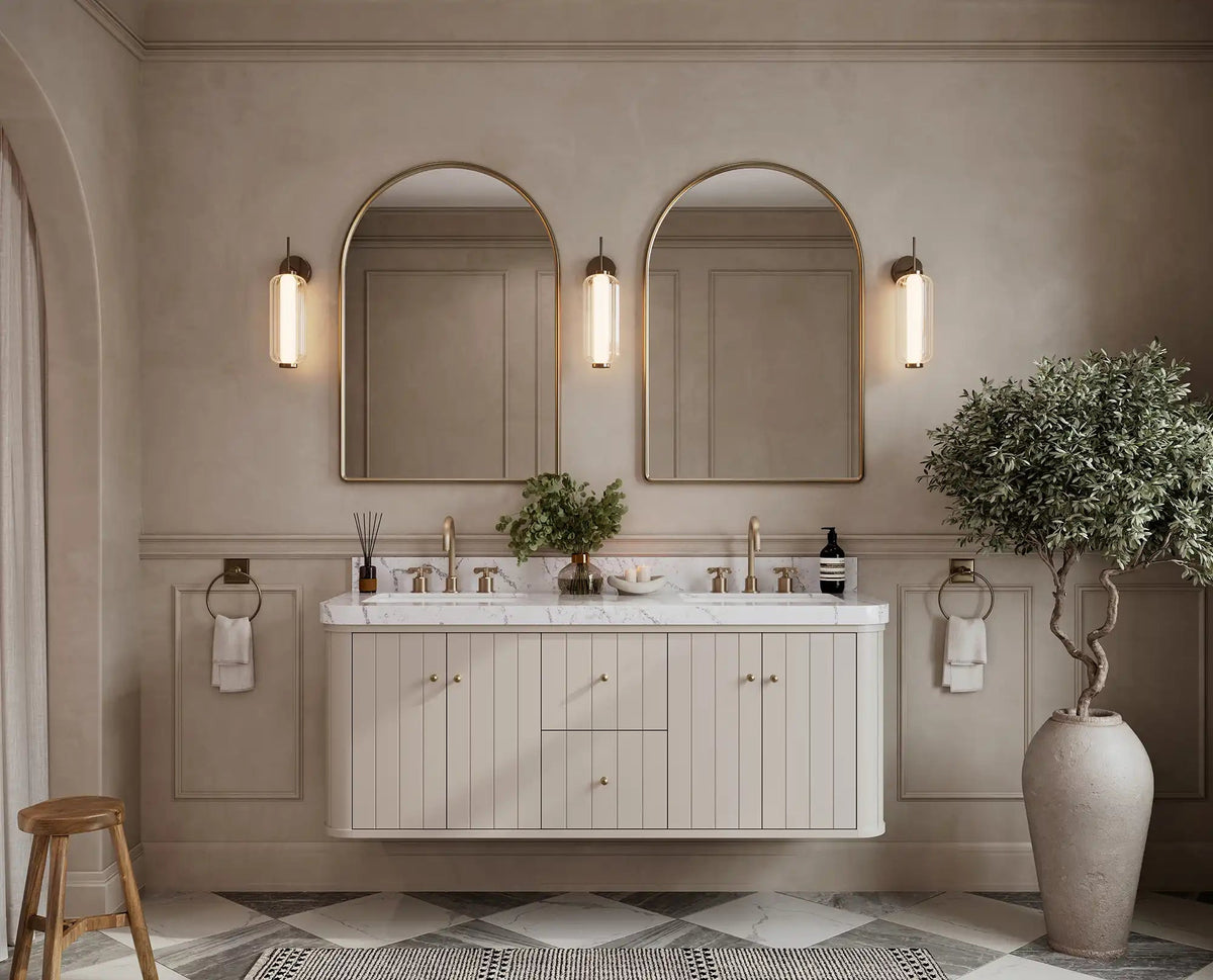 Houston Floating 60 in. W x 22 in. D Double Sink Bathroom Vanity - Willow Bath and Vanity