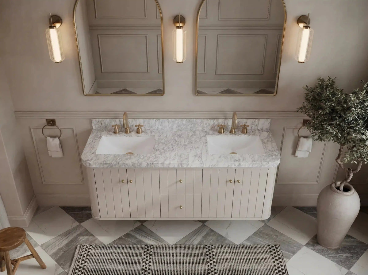 Houston Floating 60 in. W x 22 in. D Double Sink Bathroom Vanity - Willow Bath and Vanity