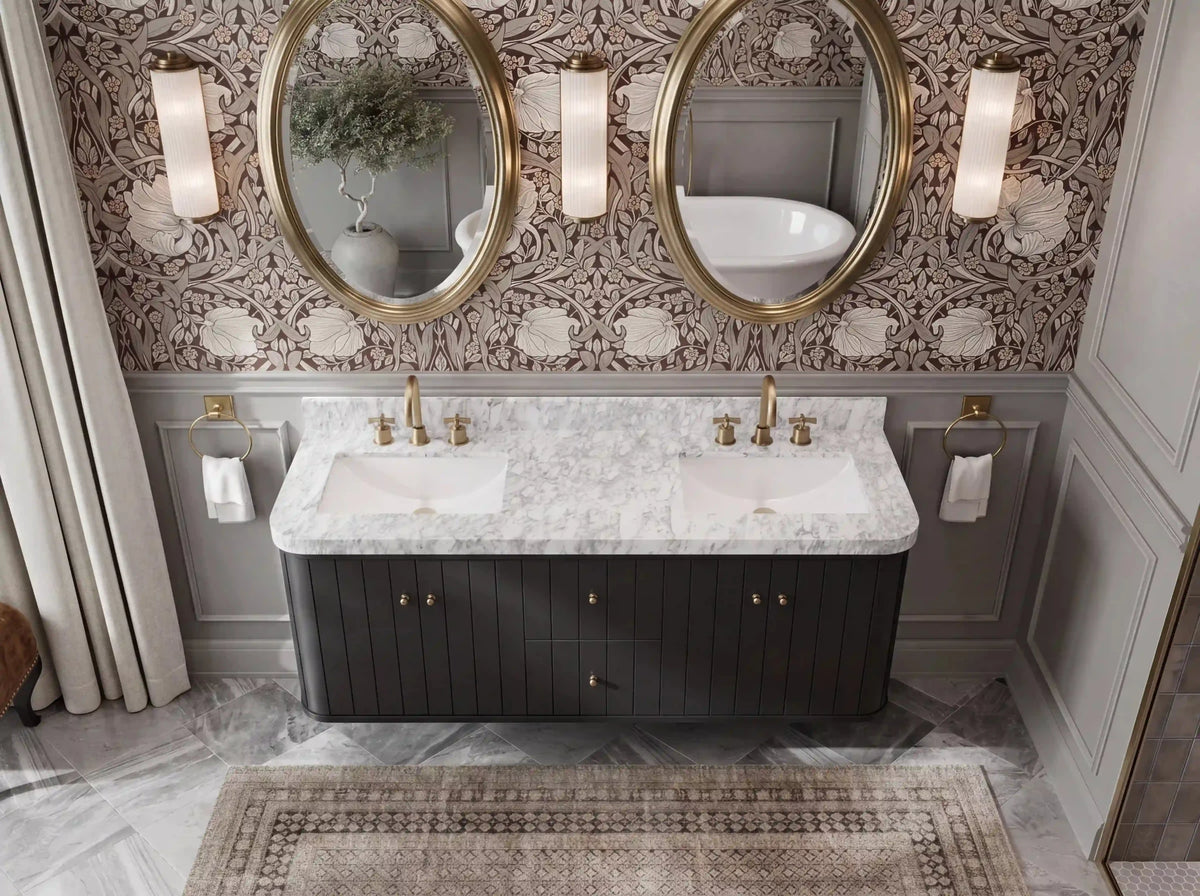 Houston Floating 60 in. W x 22 in. D Double Sink Bathroom Vanity - Willow Bath and Vanity