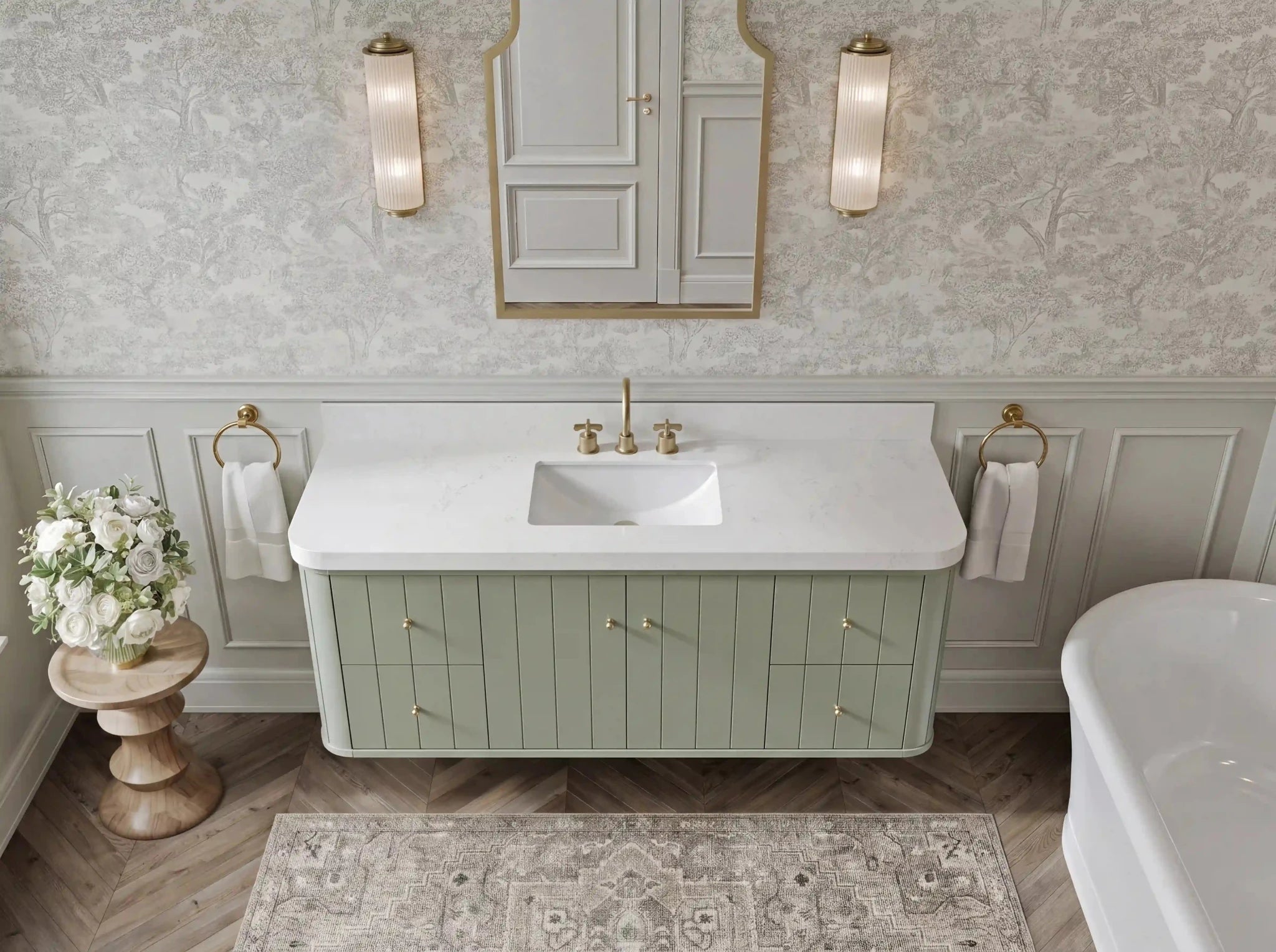 Houston Floating 60 in. W x 22 in. D Single Sink Bathroom Vanity - Willow Bath and Vanity