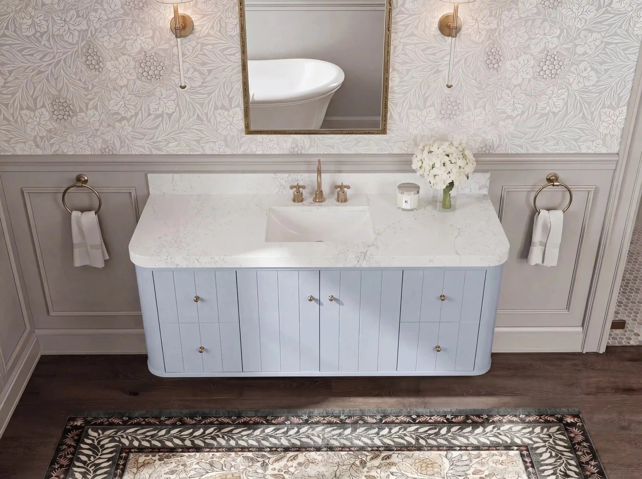 Houston Floating 60 in. W x 22 in. D Single Sink Bathroom Vanity - Willow Bath and Vanity