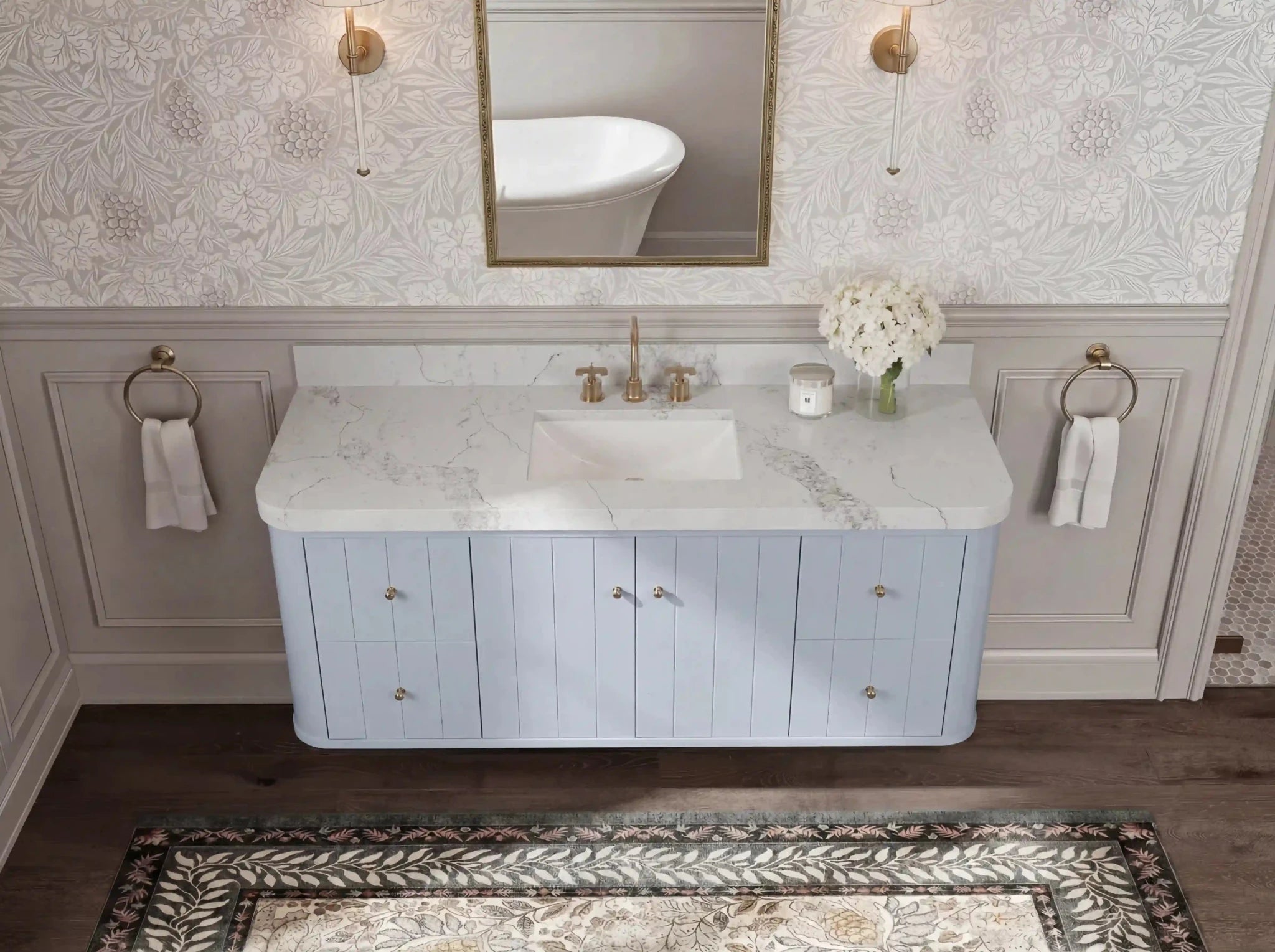 Houston Floating 60 in. W x 22 in. D Single Sink Bathroom Vanity - Willow Bath and Vanity