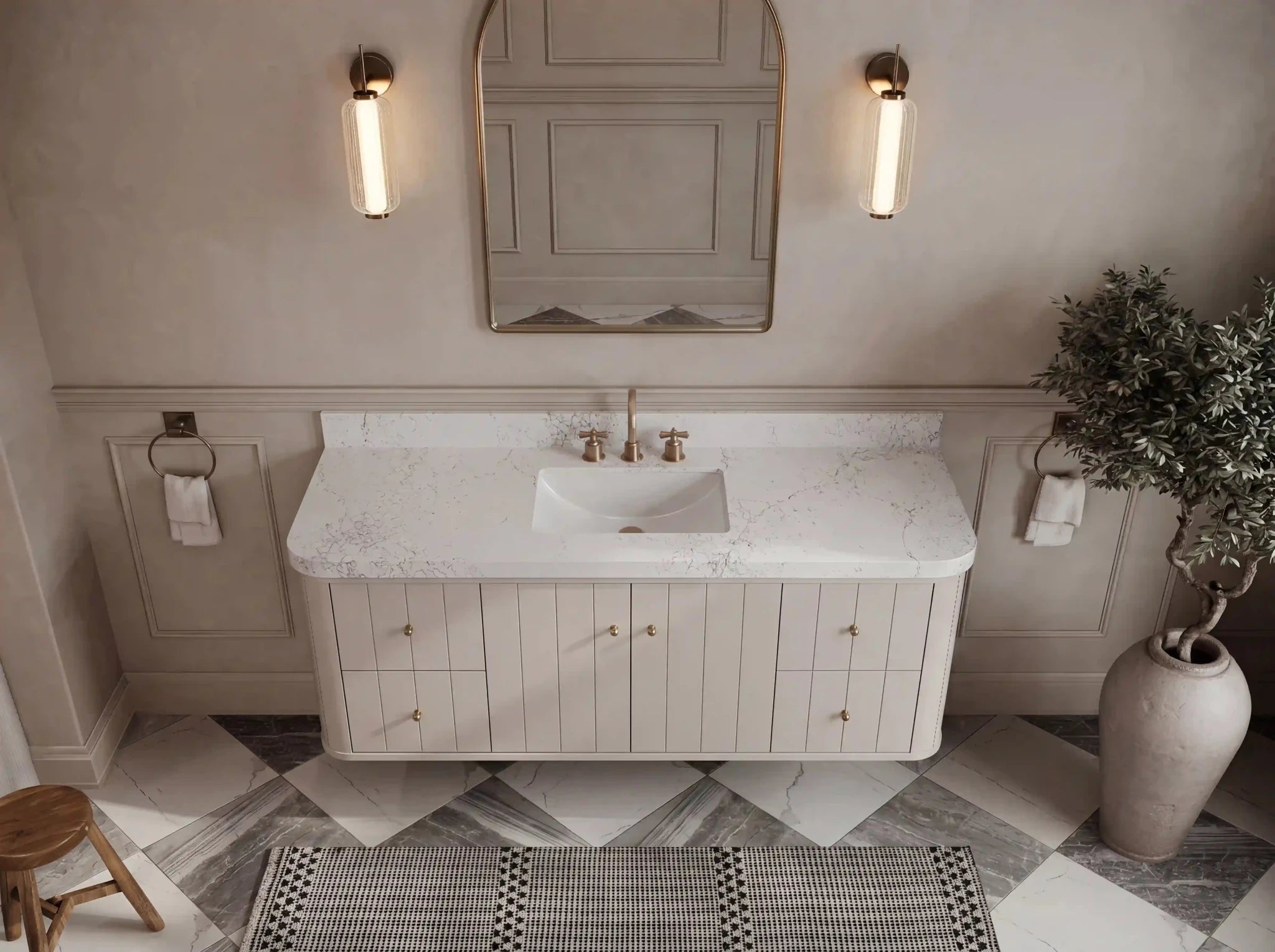 Houston Floating 60 in. W x 22 in. D Single Sink Bathroom Vanity - Willow Bath and Vanity