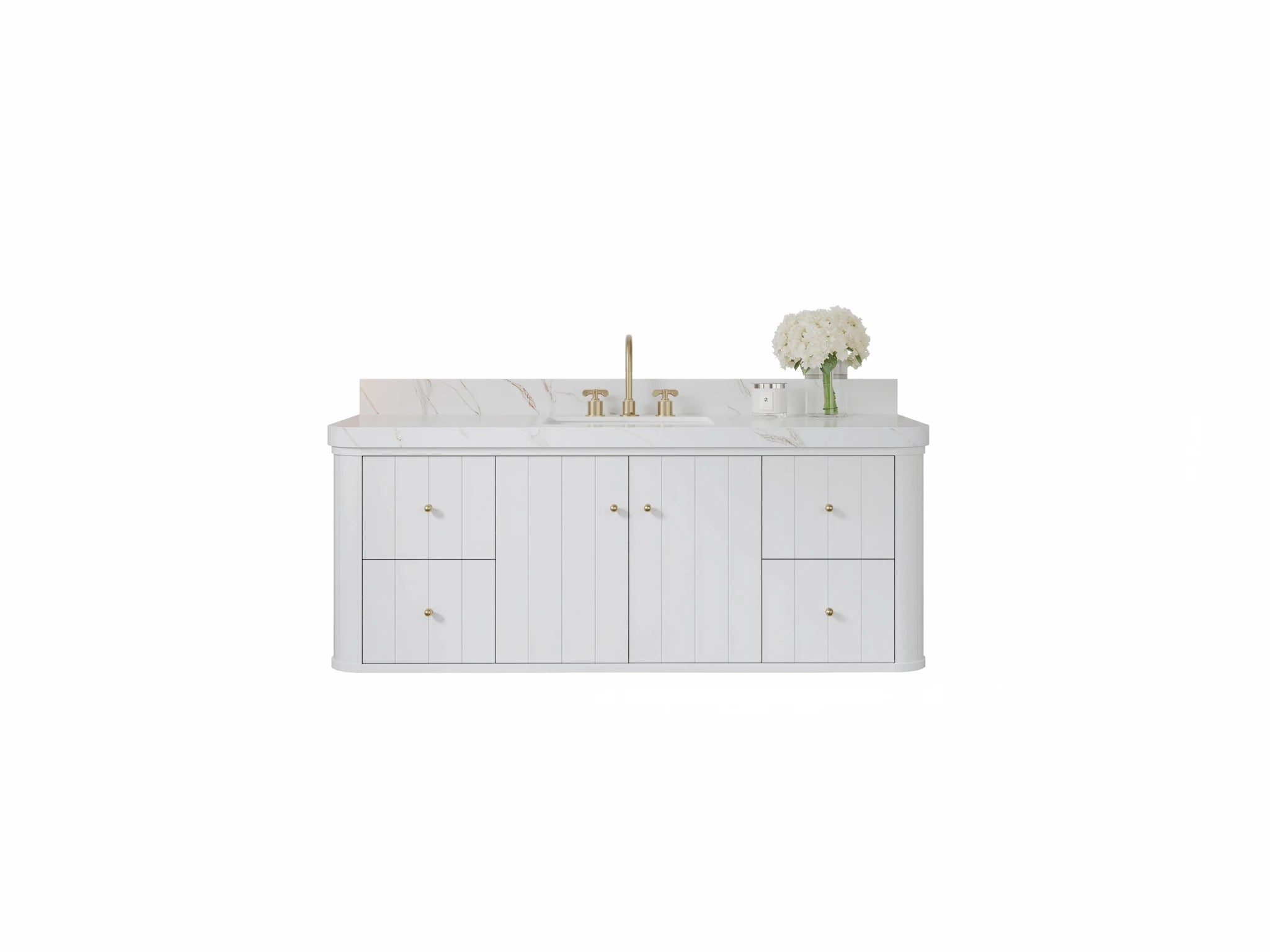 Houston Floating 60 in. W x 22 in. D Single Sink Bathroom Vanity - Willow Bath and Vanity