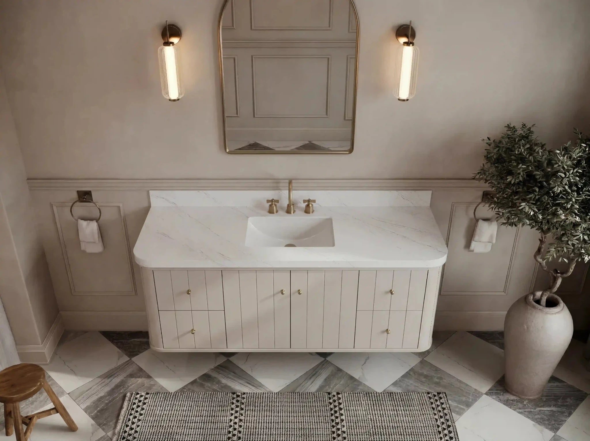 Houston Floating 60 in. W x 22 in. D Single Sink Bathroom Vanity - Willow Bath and Vanity