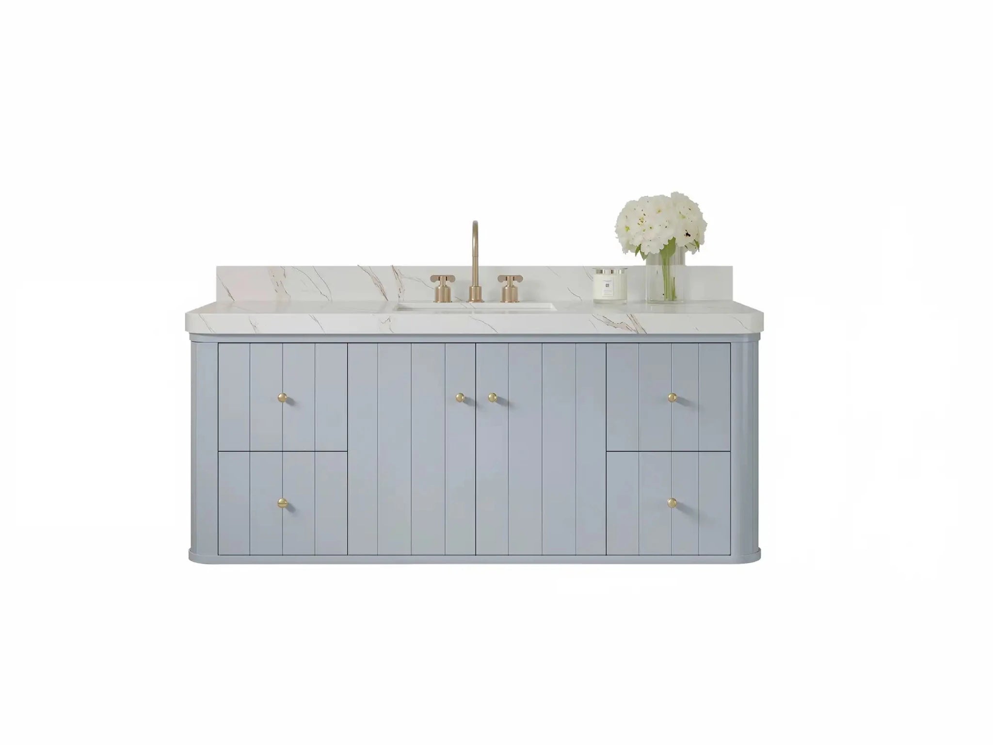 Houston Floating 60 in. W x 22 in. D Single Sink Bathroom Vanity - Willow Bath and Vanity