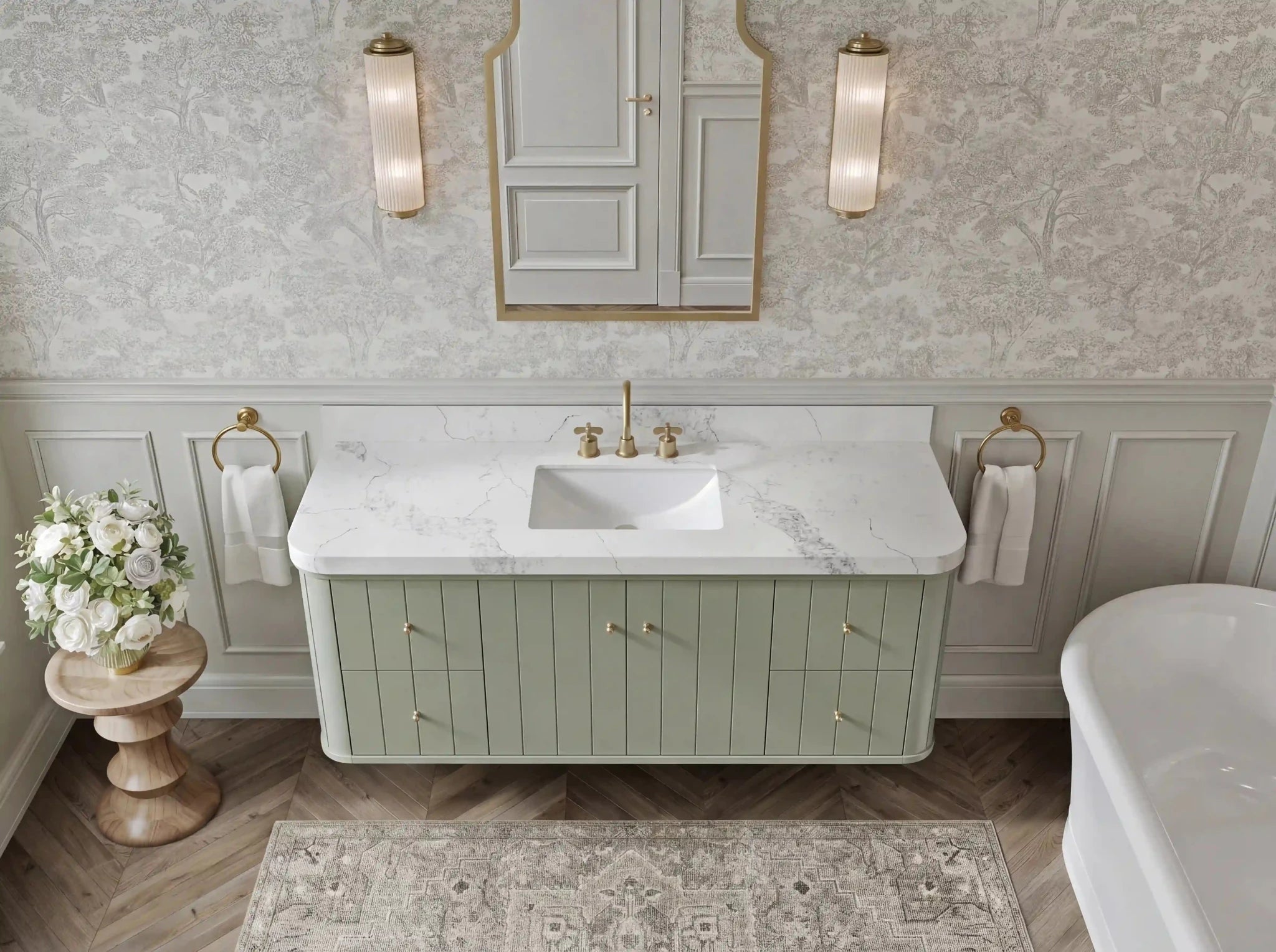 Houston Floating 60 in. W x 22 in. D Single Sink Bathroom Vanity - Willow Bath and Vanity
