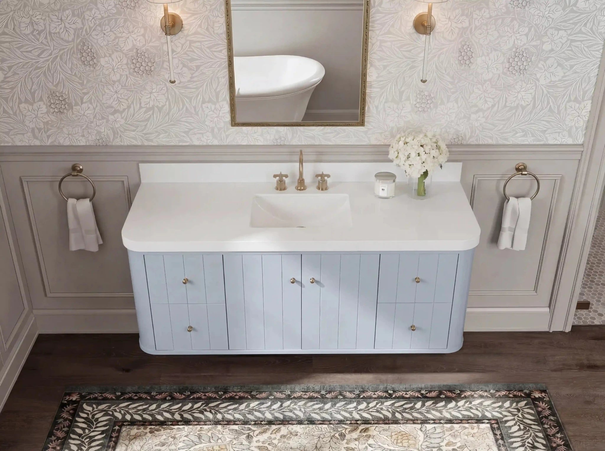 Houston Floating 60 in. W x 22 in. D Single Sink Bathroom Vanity - Willow Bath and Vanity