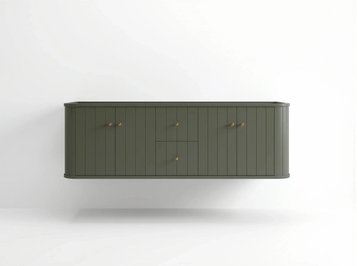 Houston Floating 72 in. W x 22 in. D Double Sink Bathroom Vanity - Willow Bath and Vanity