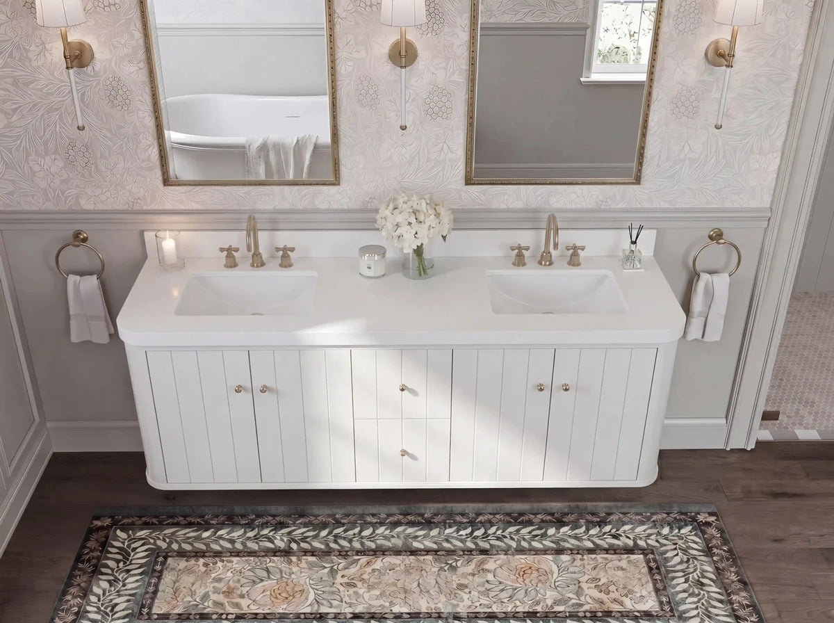 Houston Floating 72 in. W x 22 in. D Double Sink Bathroom Vanity - Willow Bath and Vanity
