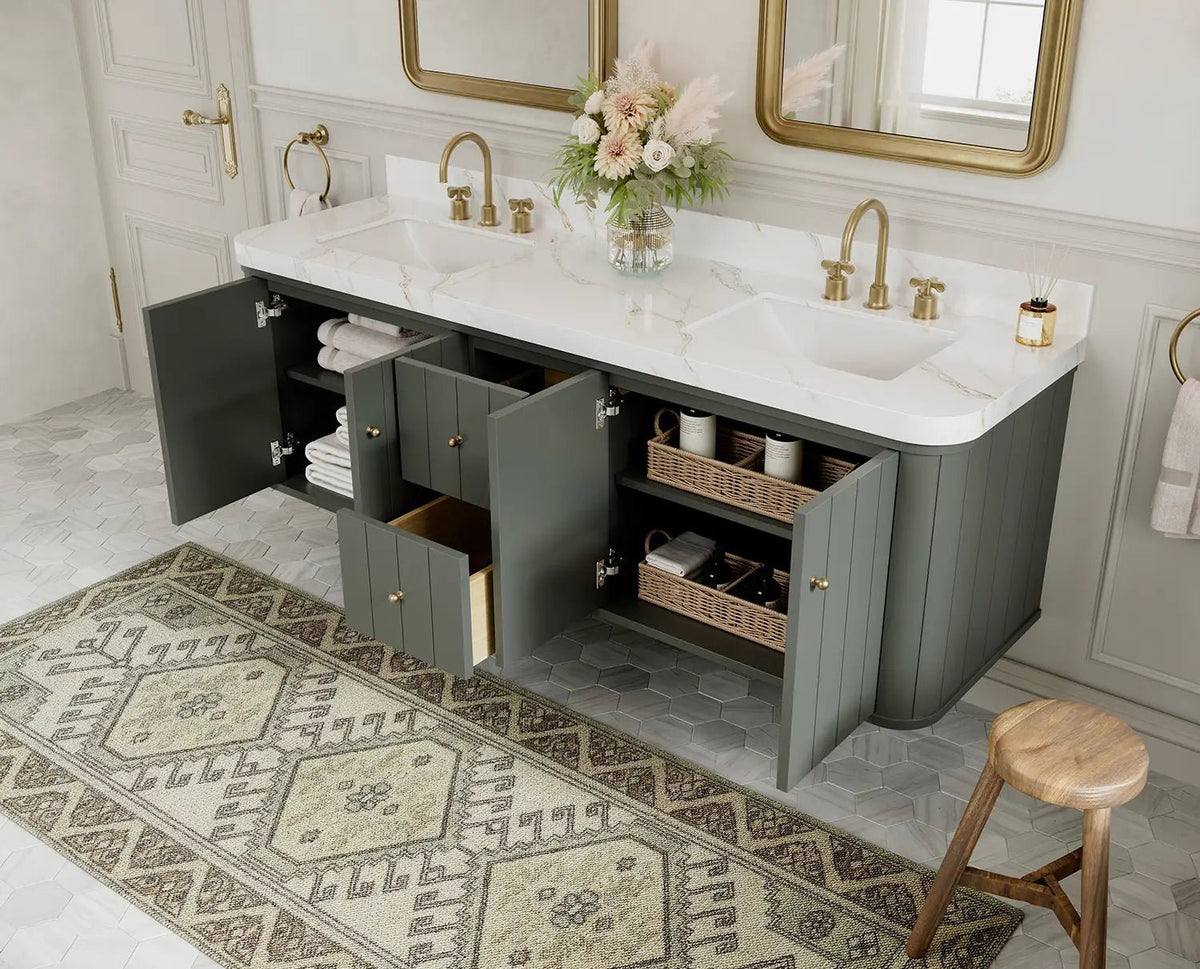 Houston Floating 72 in. W x 22 in. D Double Sink Bathroom Vanity - Willow Bath and Vanity