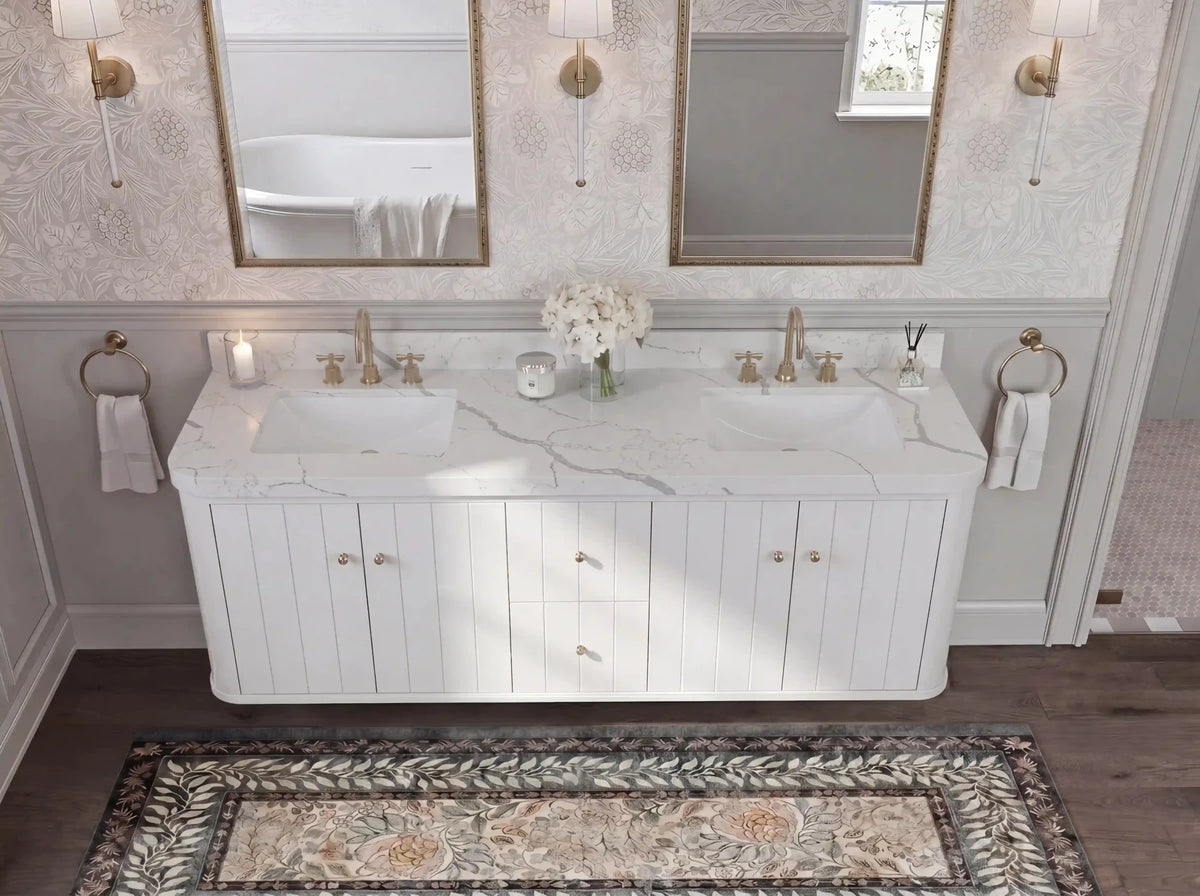 Houston Floating 72 in. W x 22 in. D Double Sink Bathroom Vanity - Willow Bath and Vanity