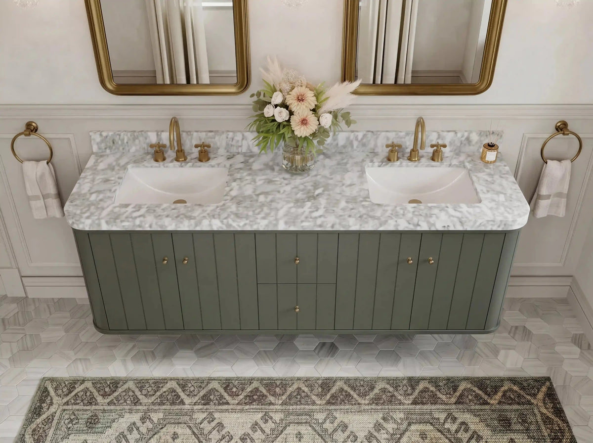 Houston Floating 72 in. W x 22 in. D Double Sink Bathroom Vanity