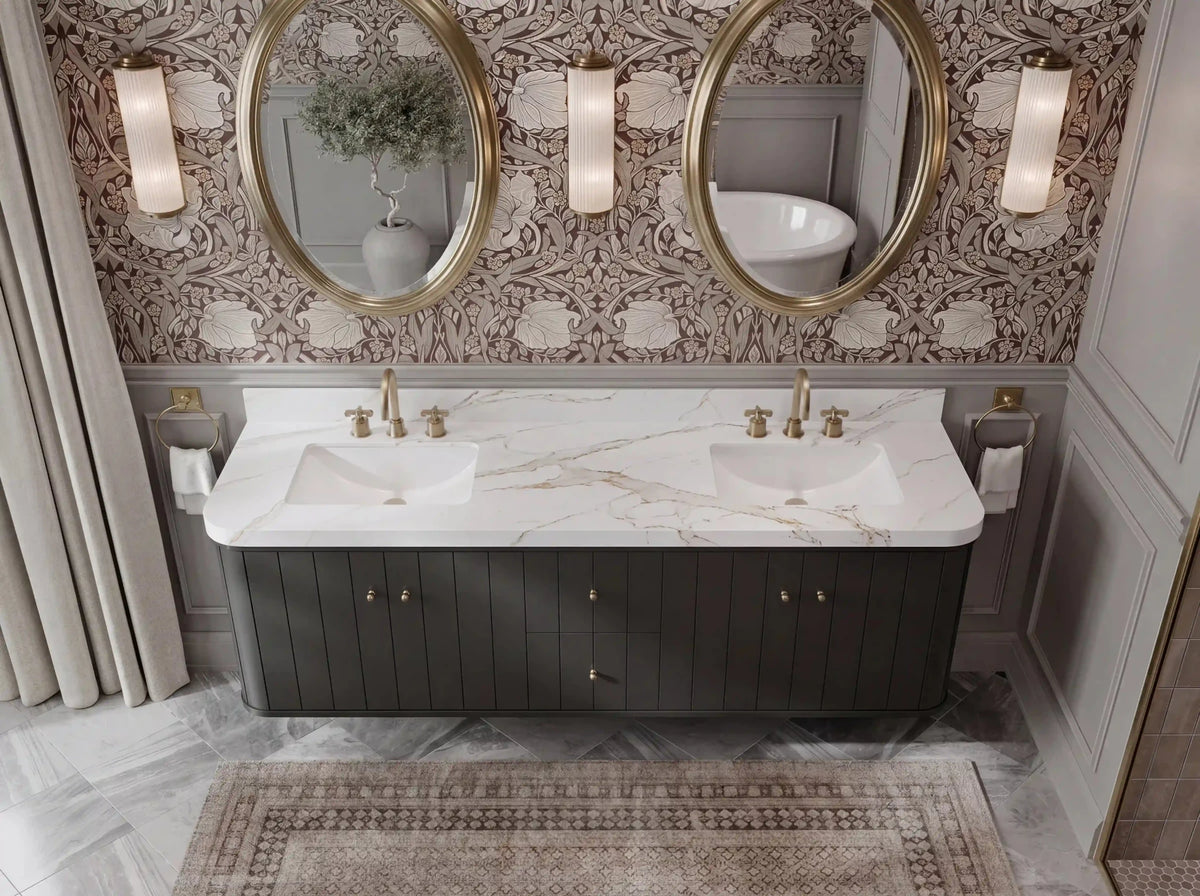 Houston Floating 72 in. W x 22 in. D Double Sink Bathroom Vanity - Willow Bath and Vanity