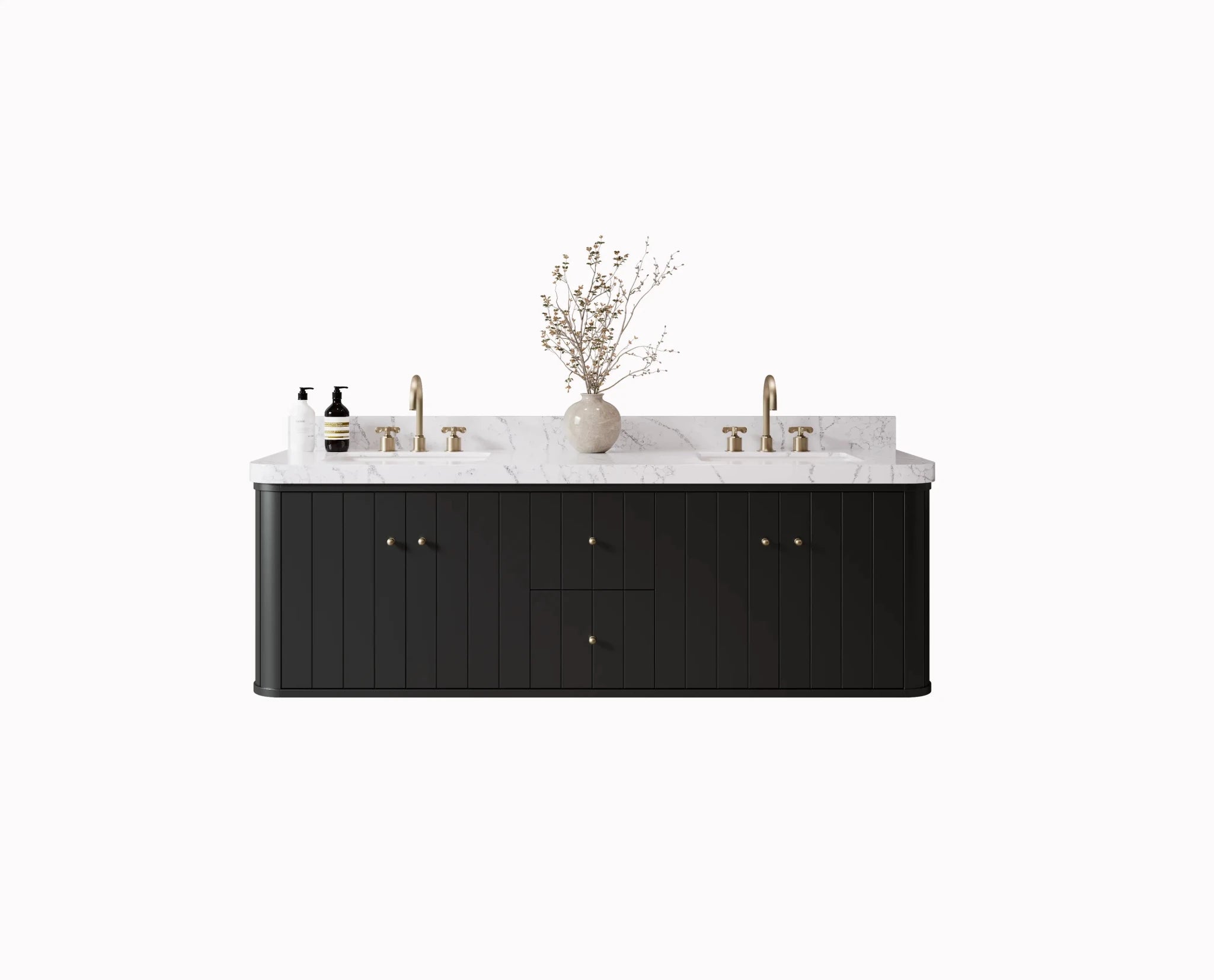 Houston Floating 72 in. W x 22 in. D Double Sink Bathroom Vanity - Willow Bath and Vanity