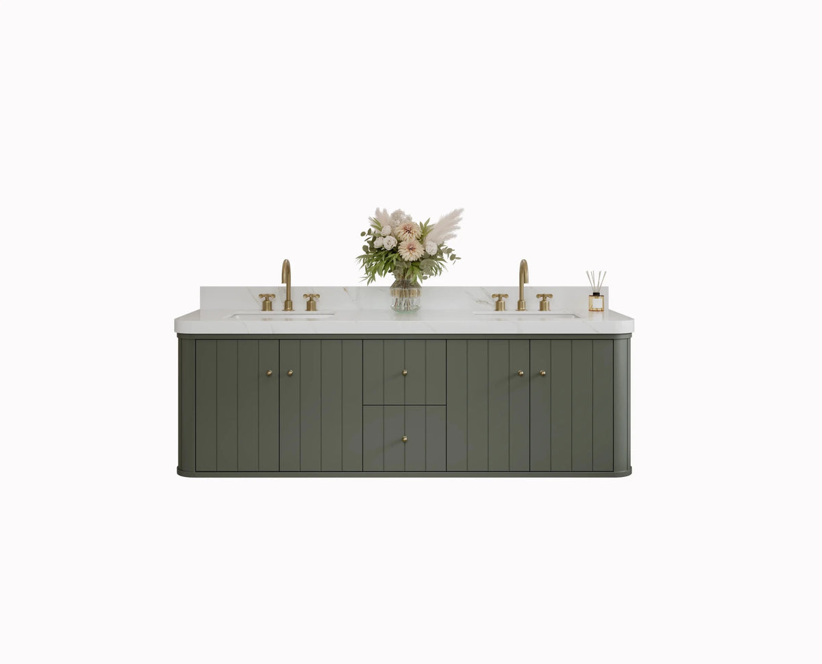 Houston Floating 72 in. W x 22 in. D Double Sink Bathroom Vanity - Willow Bath and Vanity