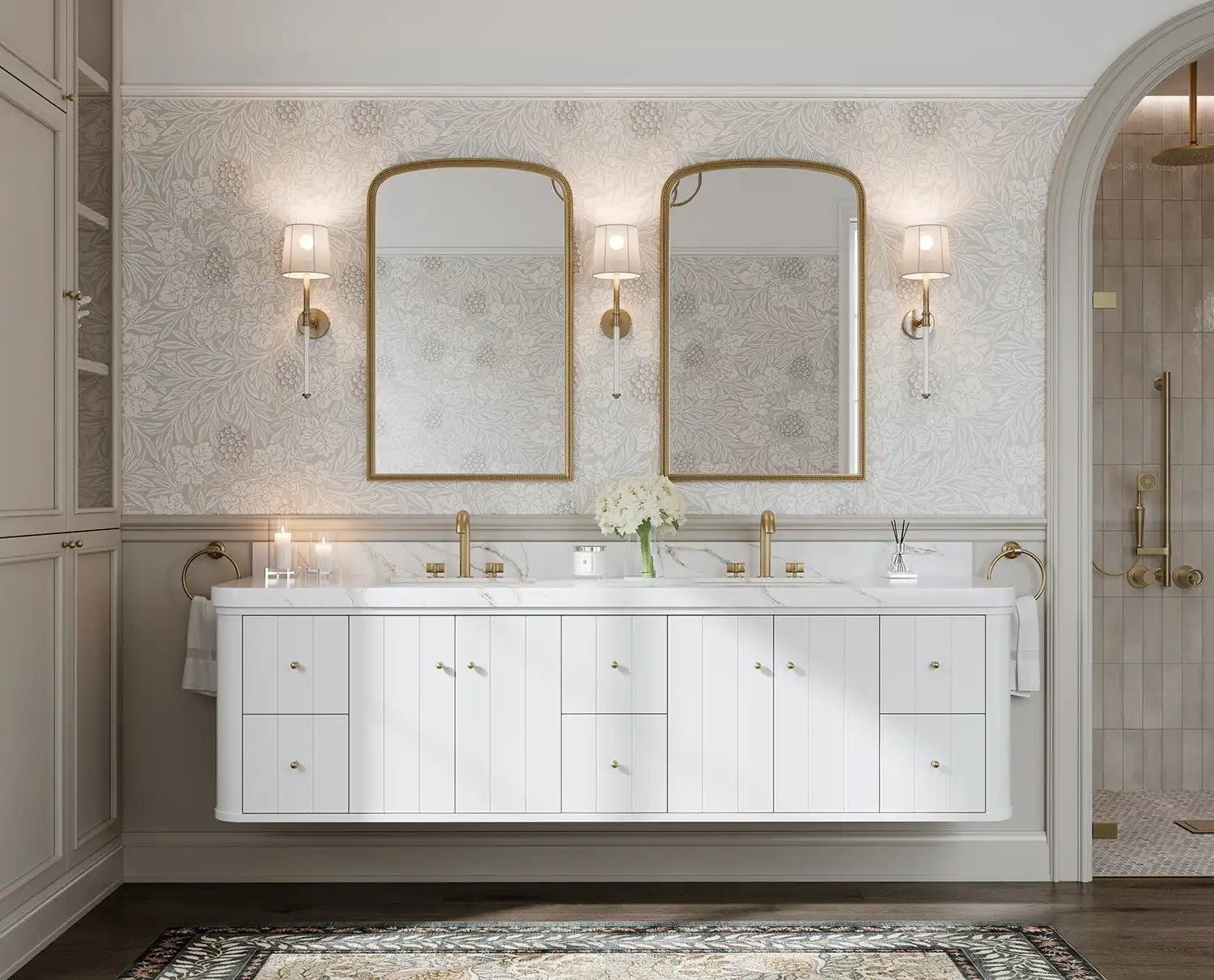 Houston Floating 84 in. W x 22 in. D Double Sink Bathroom Vanity - Willow Bath and Vanity
