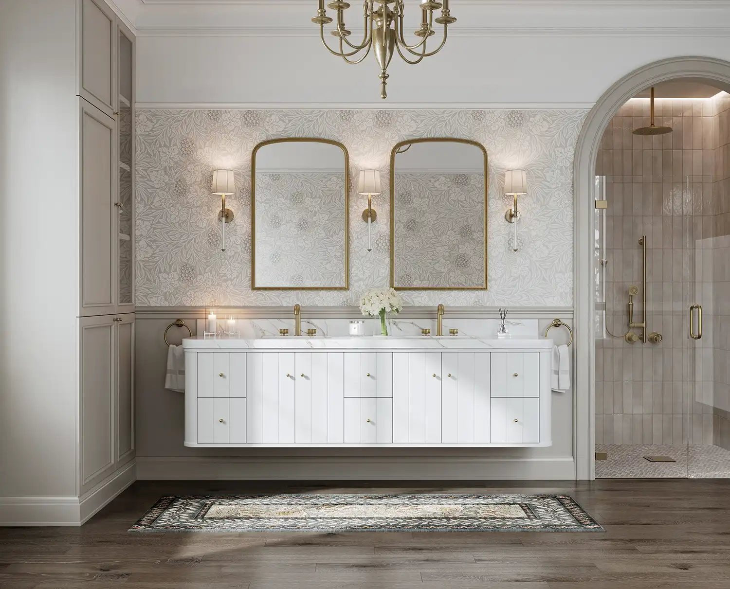 Houston Floating 84 in. W x 22 in. D Double Sink Bathroom Vanity - Willow Bath and Vanity