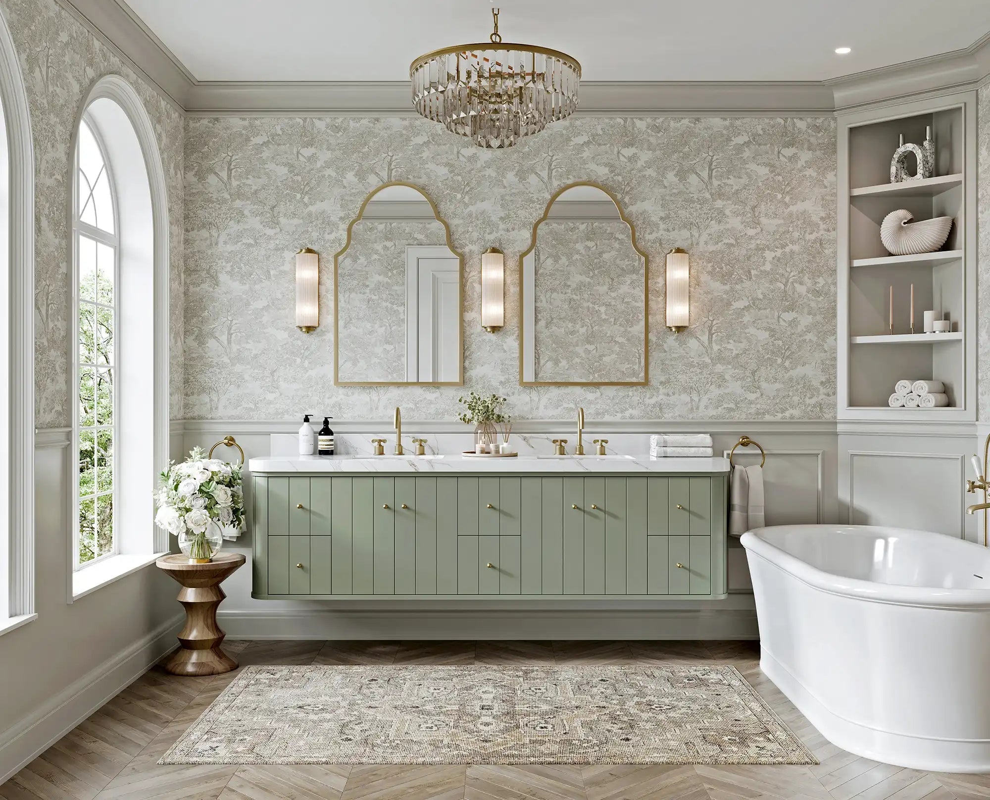 Houston Floating 84 in. W x 22 in. D Double Sink Bathroom Vanity - Willow Bath and Vanity