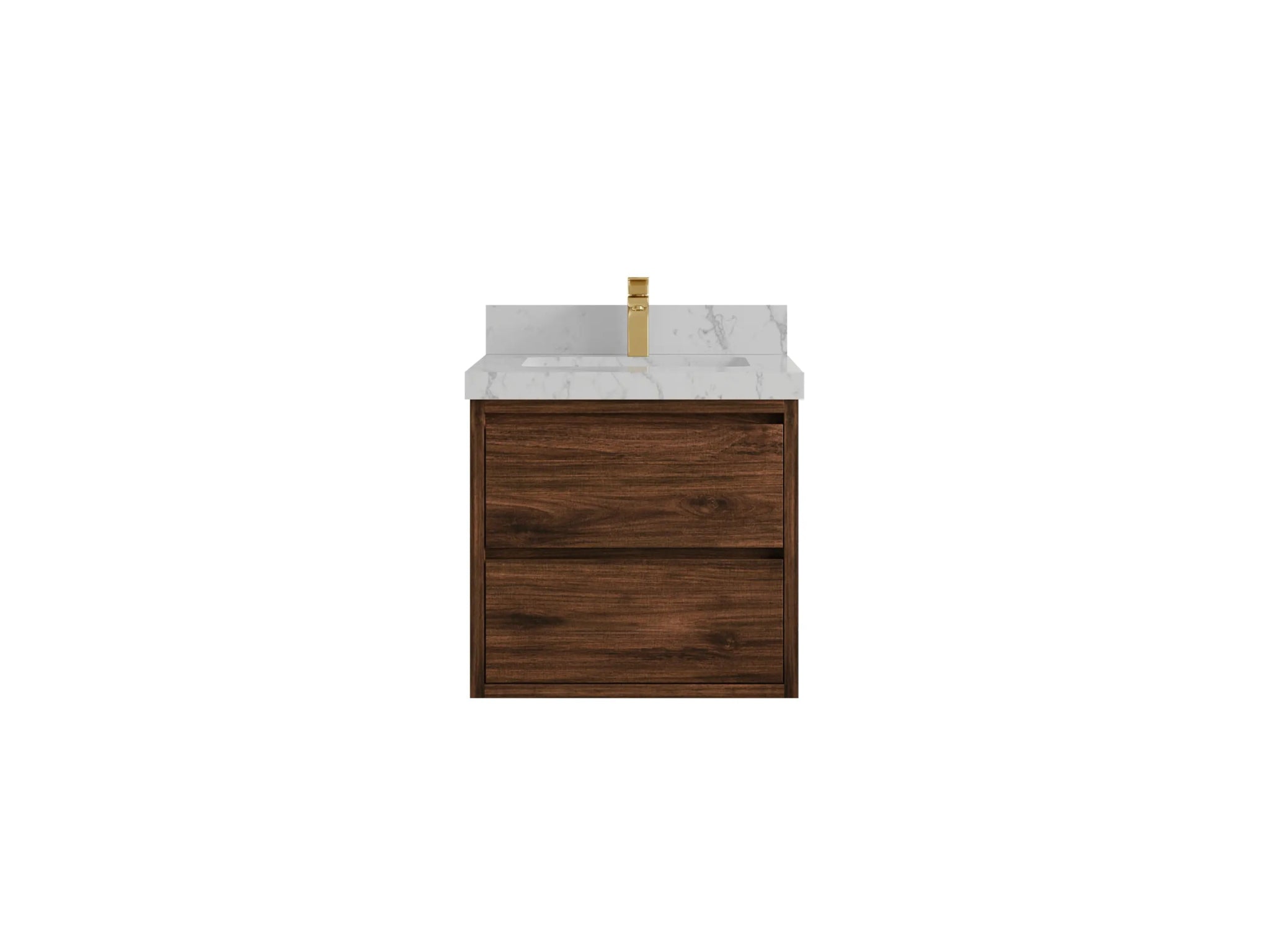 Madison Floating Teak 24 in. W x 22 in. D Single Sink Bathroom Vanity - Willow Bath and Vanity