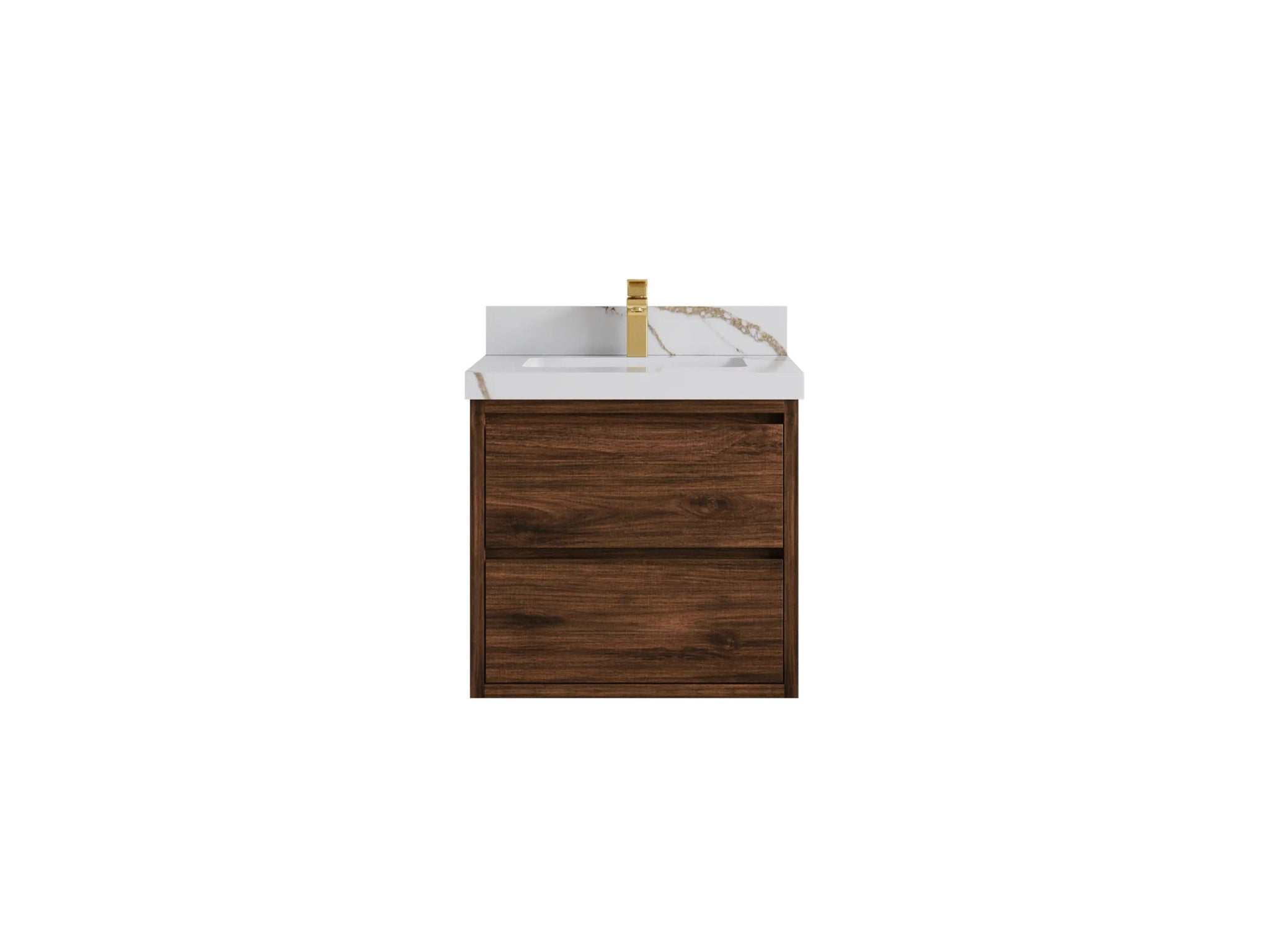 Madison Floating Teak 24 in. W x 22 in. D Single Sink Bathroom Vanity - Willow Bath and Vanity