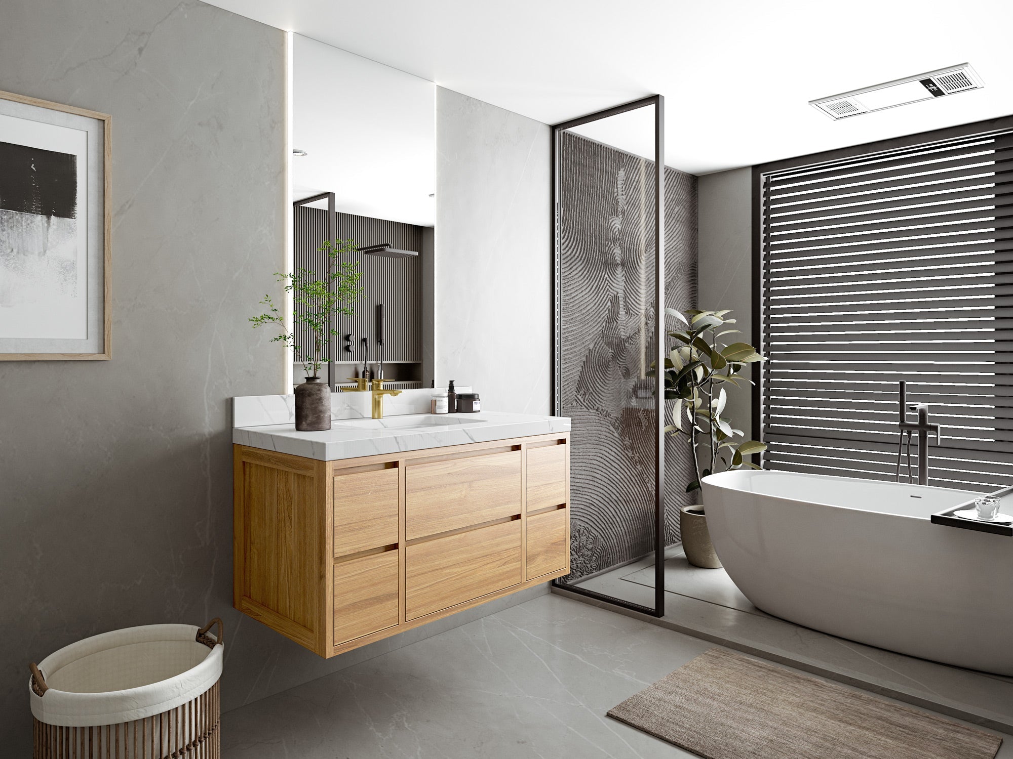 Madison Floating Teak 42 in. W x 22 in. D Single Sink Bathroom Vanity - Willow Bath and Vanity