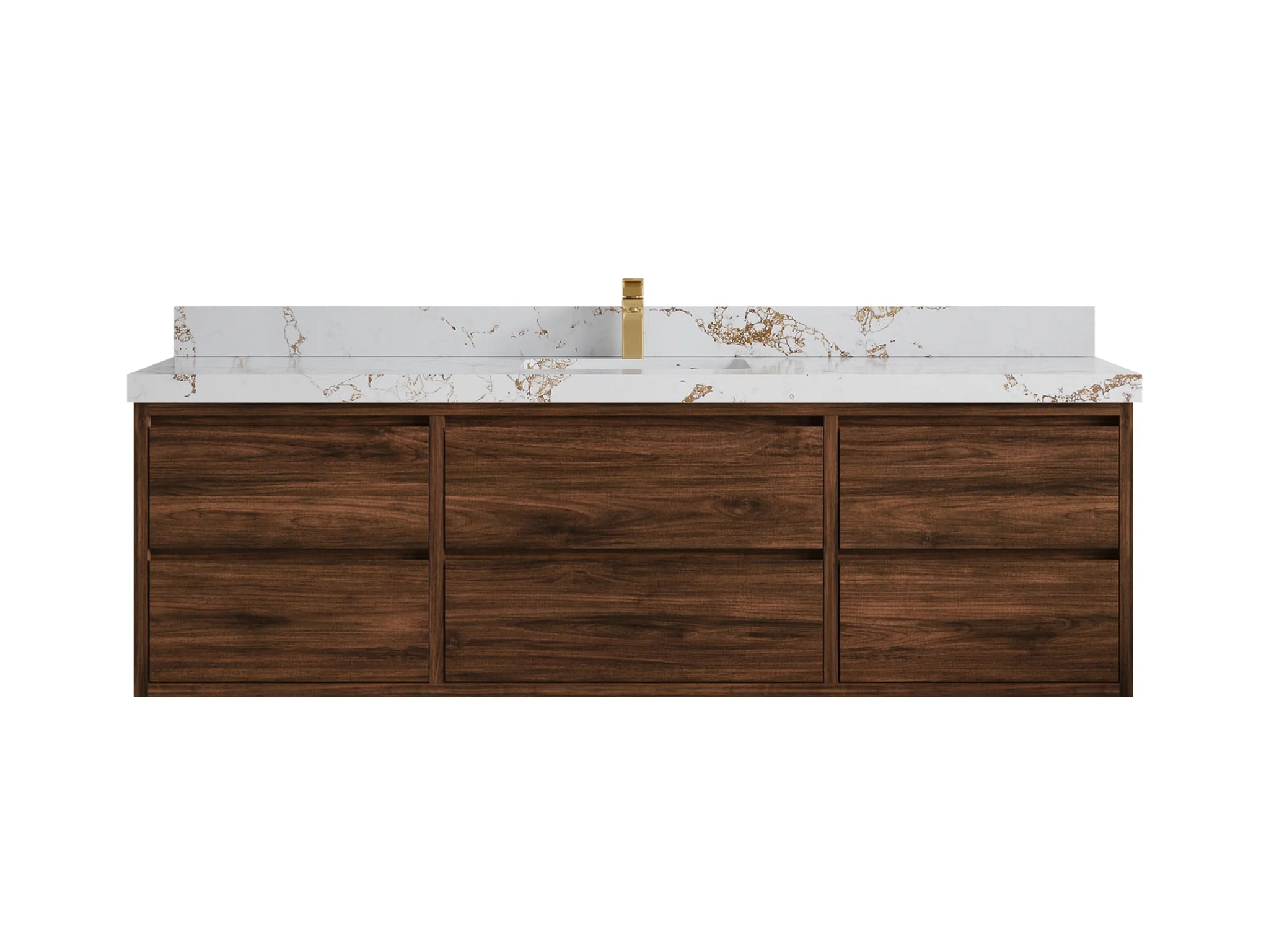 Madison Floating Teak 72 in. W x 22 in. D Single Sink Bathroom Vanity - Willow Bath and Vanity
