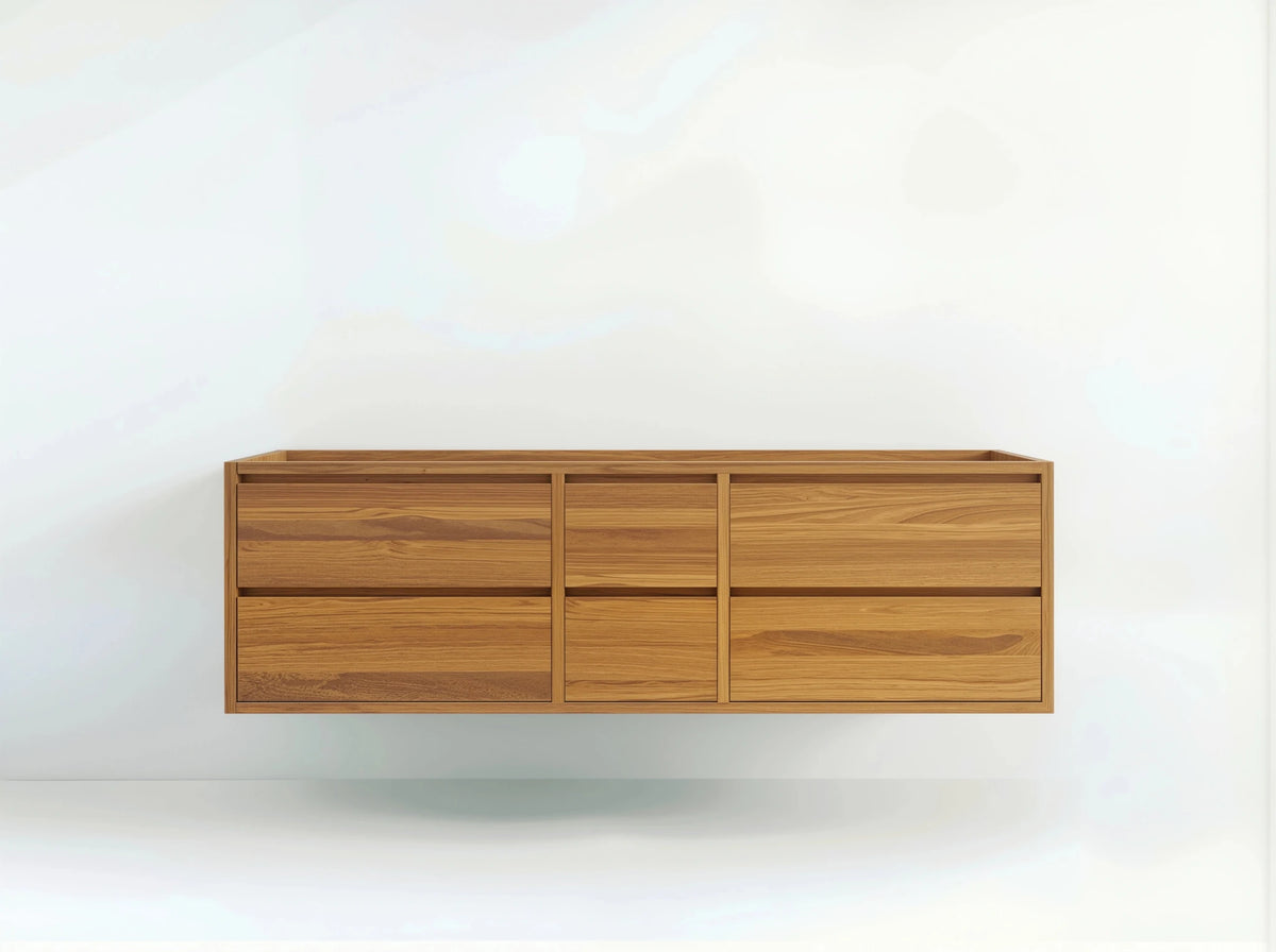 Madison Floating Teak 72 in. W x 22 in. D Single Sink Bathroom Vanity - Willow Bath and Vanity