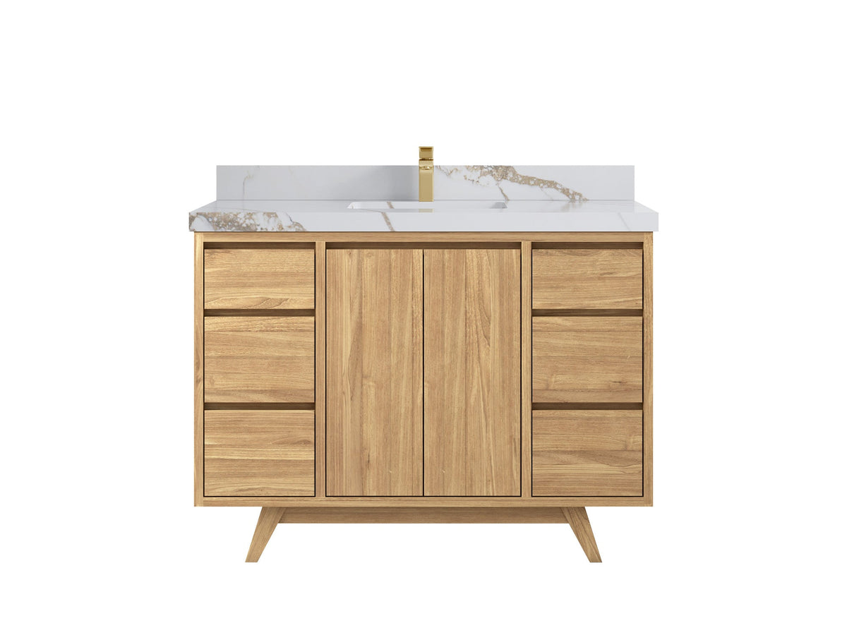 Madison Teak Wood 48 in. W x 22 in. D Single Sink Bathroom Vanity - Willow Bath and Vanity