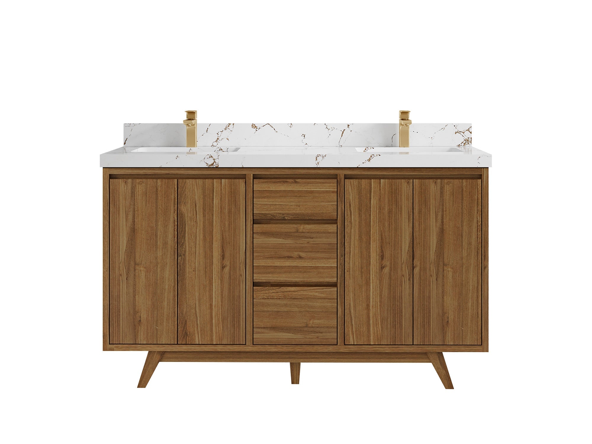 Madison Teak Wood 60 in. W x 22 in. D Double Sink Bathroom Vanity - Willow Bath and Vanity