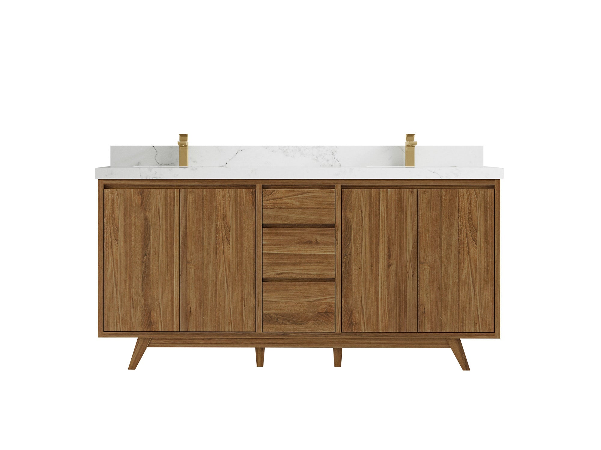 Madison Teak Wood 72 in. W x 22 in. D Double Sink Bathroom Vanity - Willow Bath and Vanity
