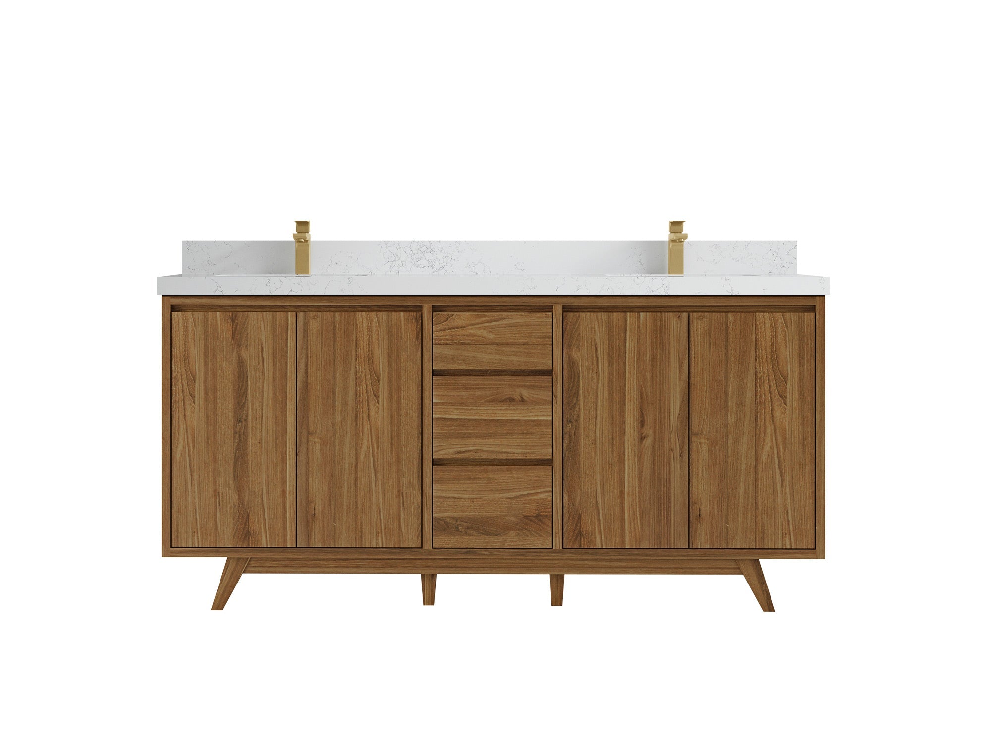 Madison Teak Wood 72 in. W x 22 in. D Double Sink Bathroom Vanity - Willow Bath and Vanity