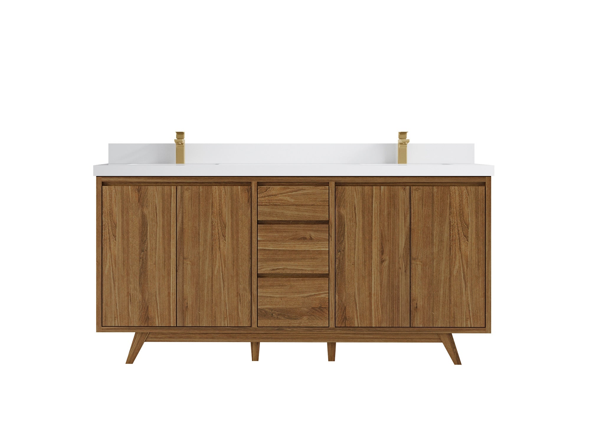 Madison Teak Wood 72 in. W x 22 in. D Double Sink Bathroom Vanity - Willow Bath and Vanity