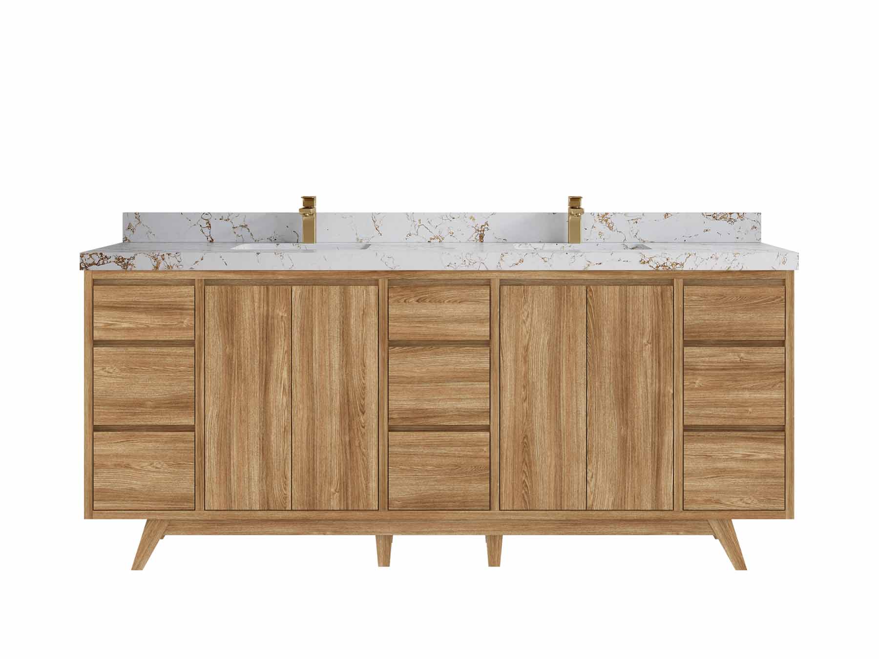 Madison Teak Wood 80 in. W x 22 in. D Double Sink Bathroom Vanity - Willow Bath and Vanity