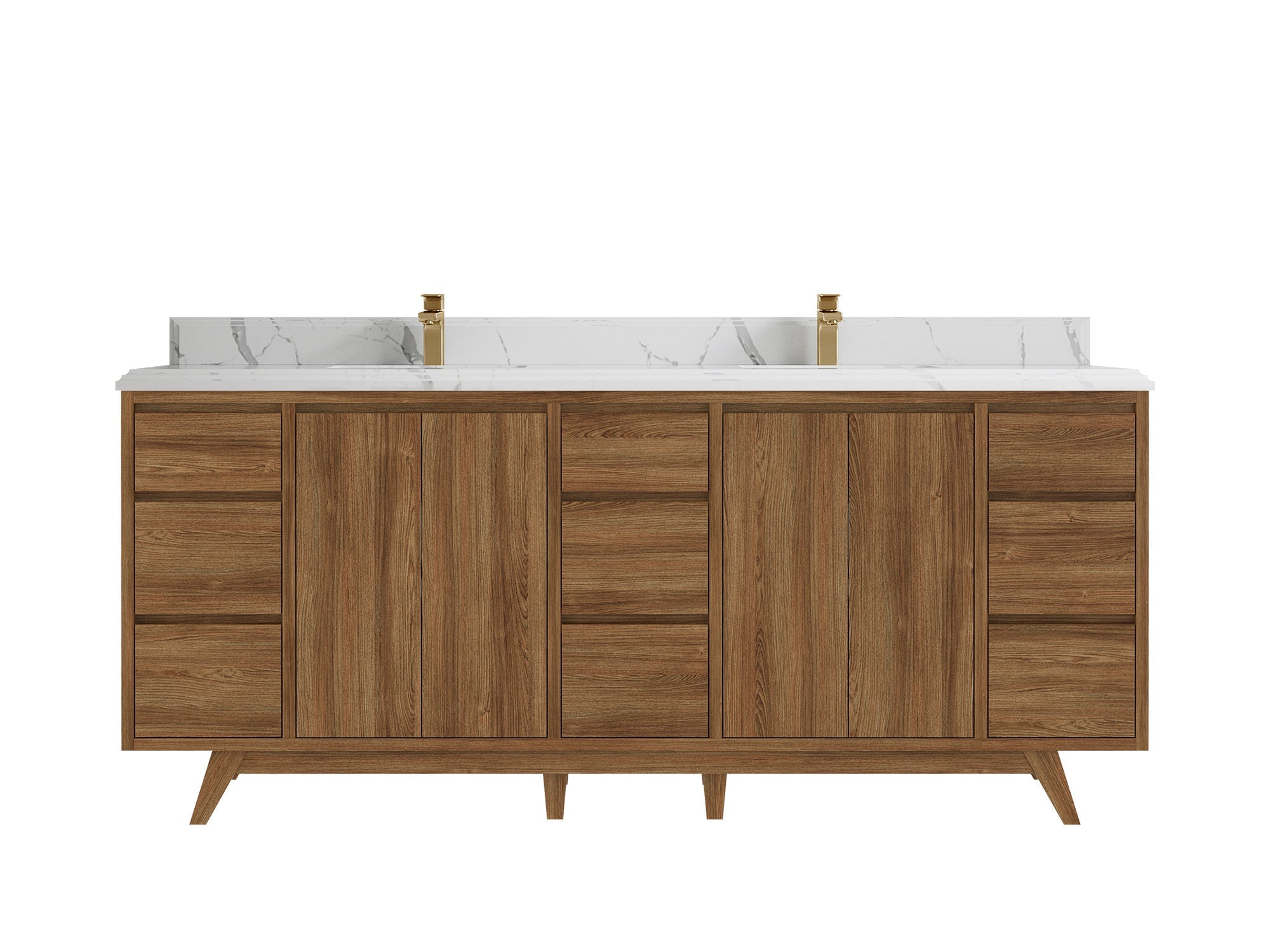 Madison Teak Wood 80 in. W x 22 in. D Double Sink Bathroom Vanity - Willow Bath and Vanity