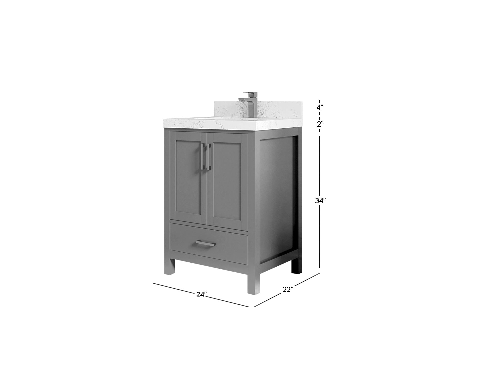 Malibu 24-inch bathroom vanity dimensions diagram