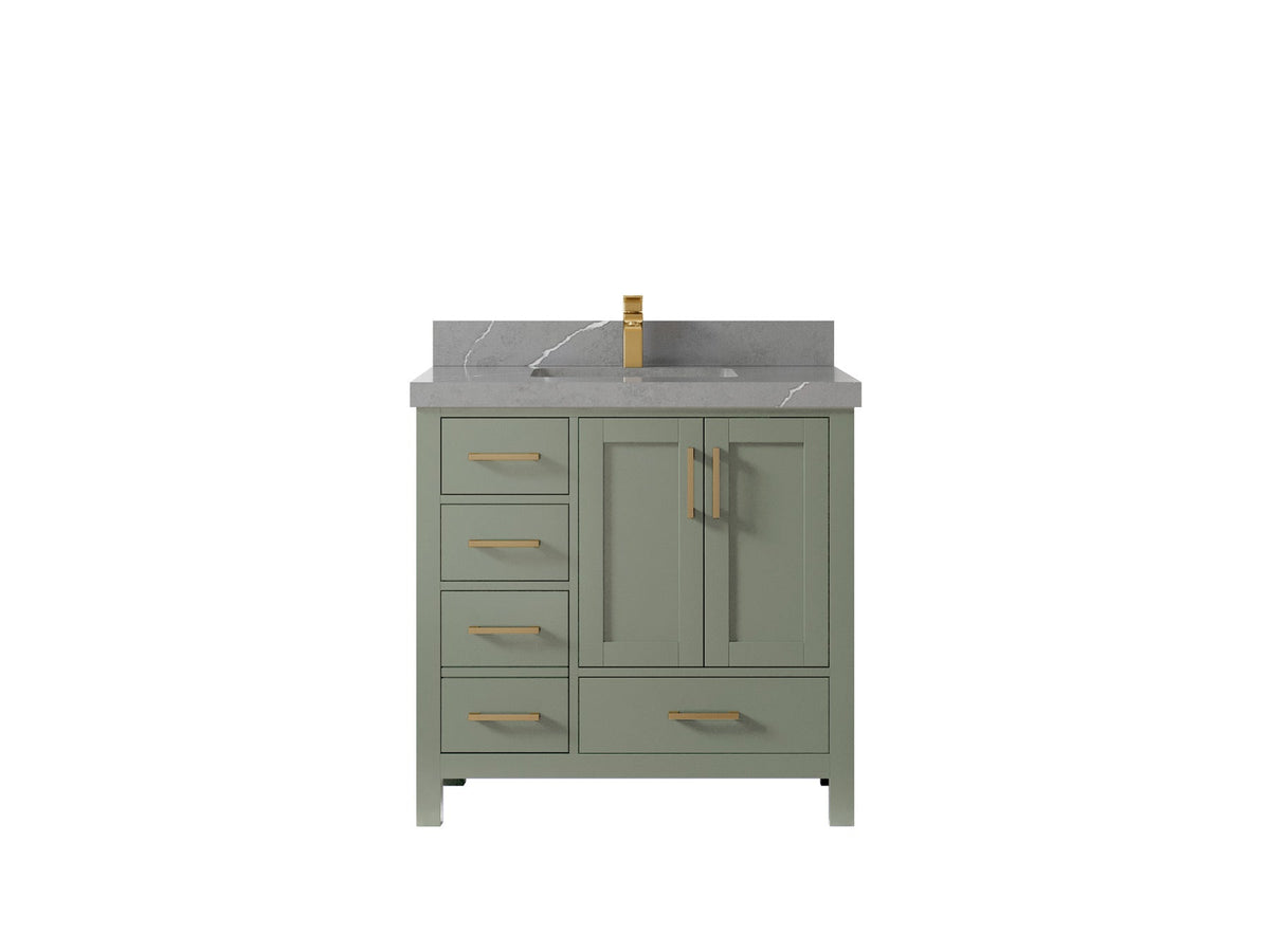 Malibu 36 in. W x 22 in. D Bathroom Vanity Center Sink 2 - Willow Bath and Vanity