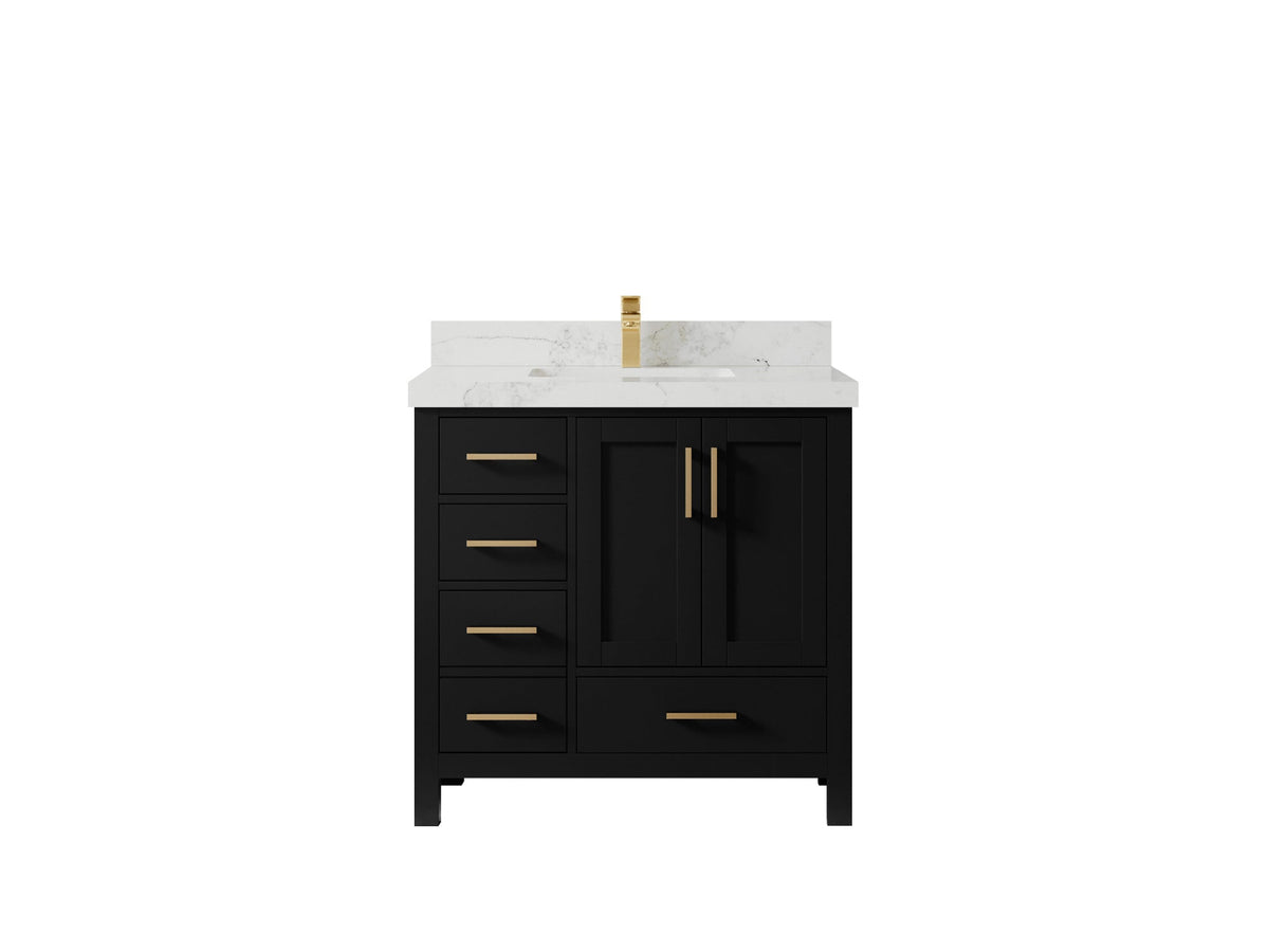 Malibu 36 in. W x 22 in. D Bathroom Vanity Center Sink 2 - Willow Bath and Vanity
