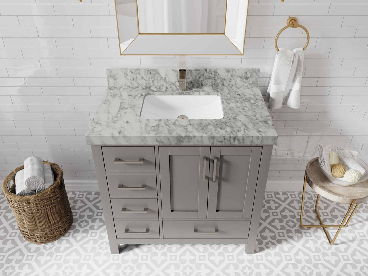 Malibu 36 in. W x 22 in. D Bathroom Vanity Center Sink 2 - Willow Bath and Vanity