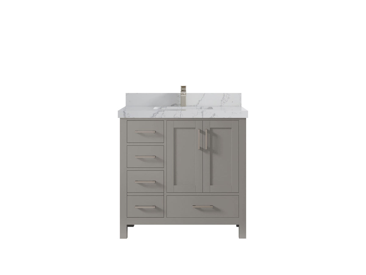 Malibu 36 in. W x 22 in. D Bathroom Vanity Center Sink 2 - Willow Bath and Vanity