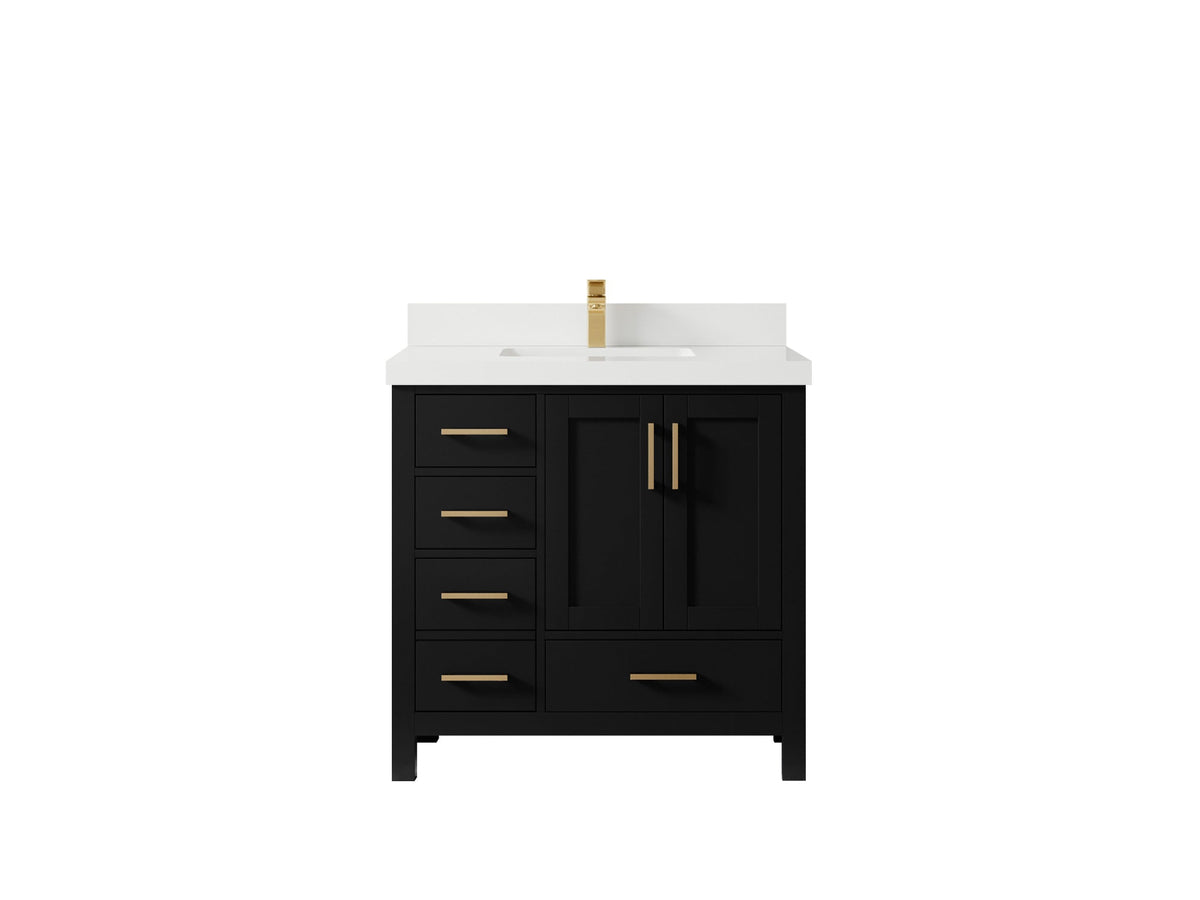Malibu 36 in. W x 22 in. D Bathroom Vanity Center Sink 2 - Willow Bath and Vanity