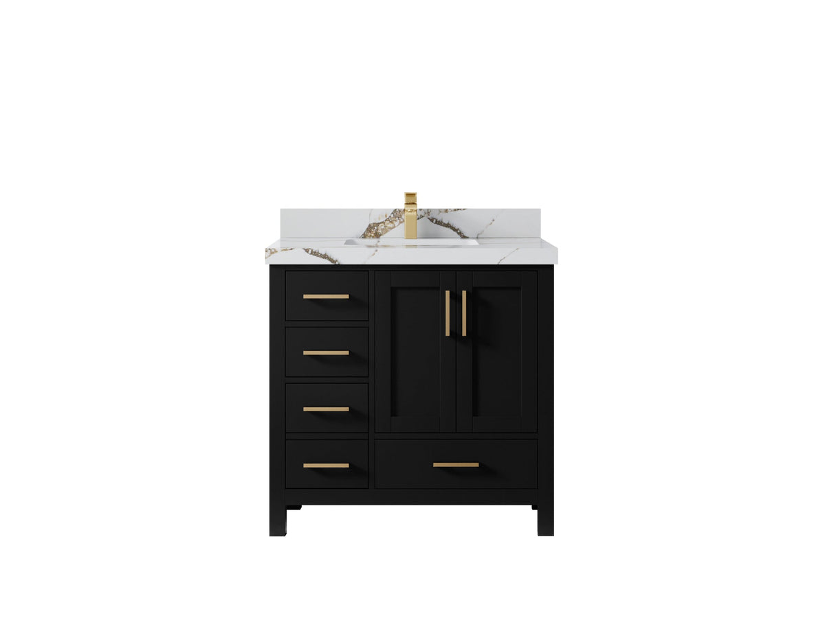 Malibu 36 in. W x 22 in. D Bathroom Vanity Center Sink 2 - Willow Bath and Vanity