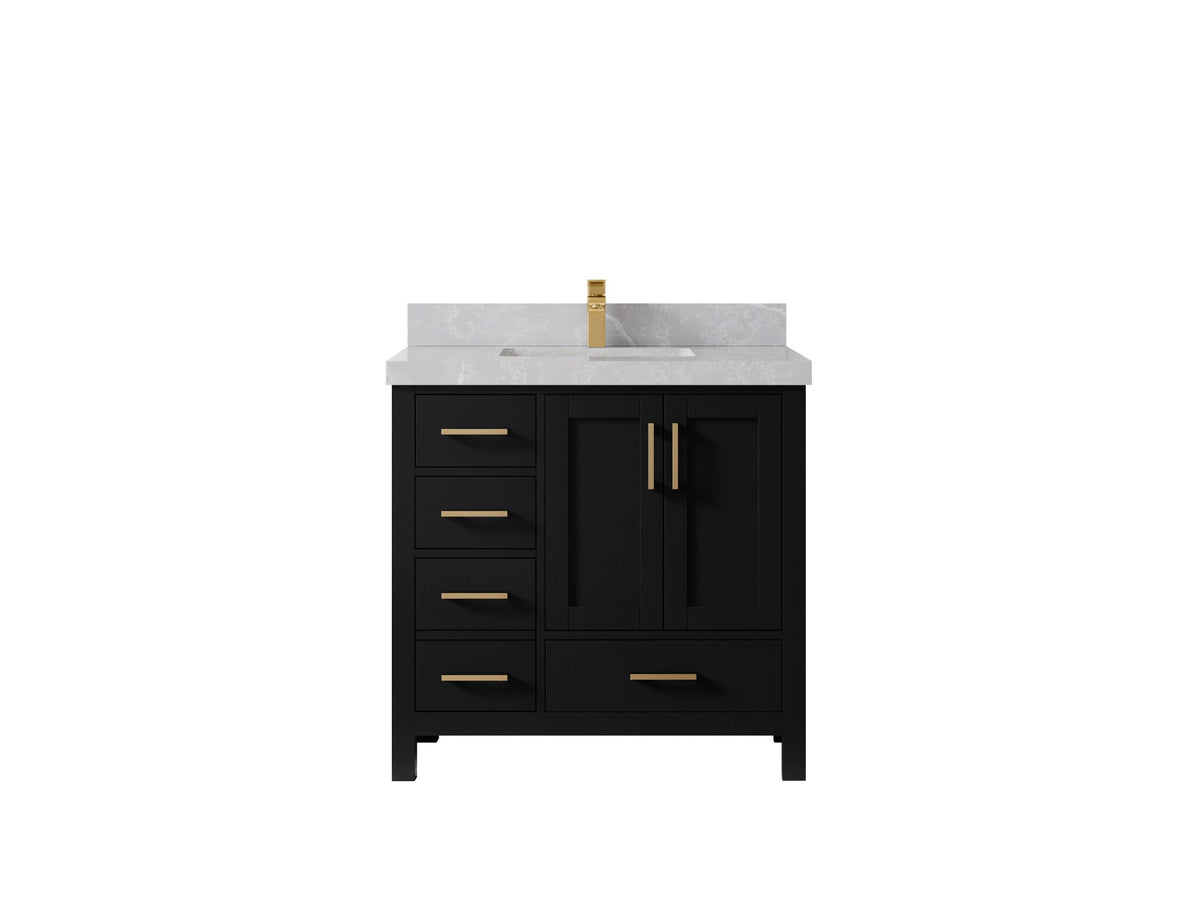 Malibu 36 in. W x 22 in. D Bathroom Vanity Center Sink 2 - Willow Bath and Vanity