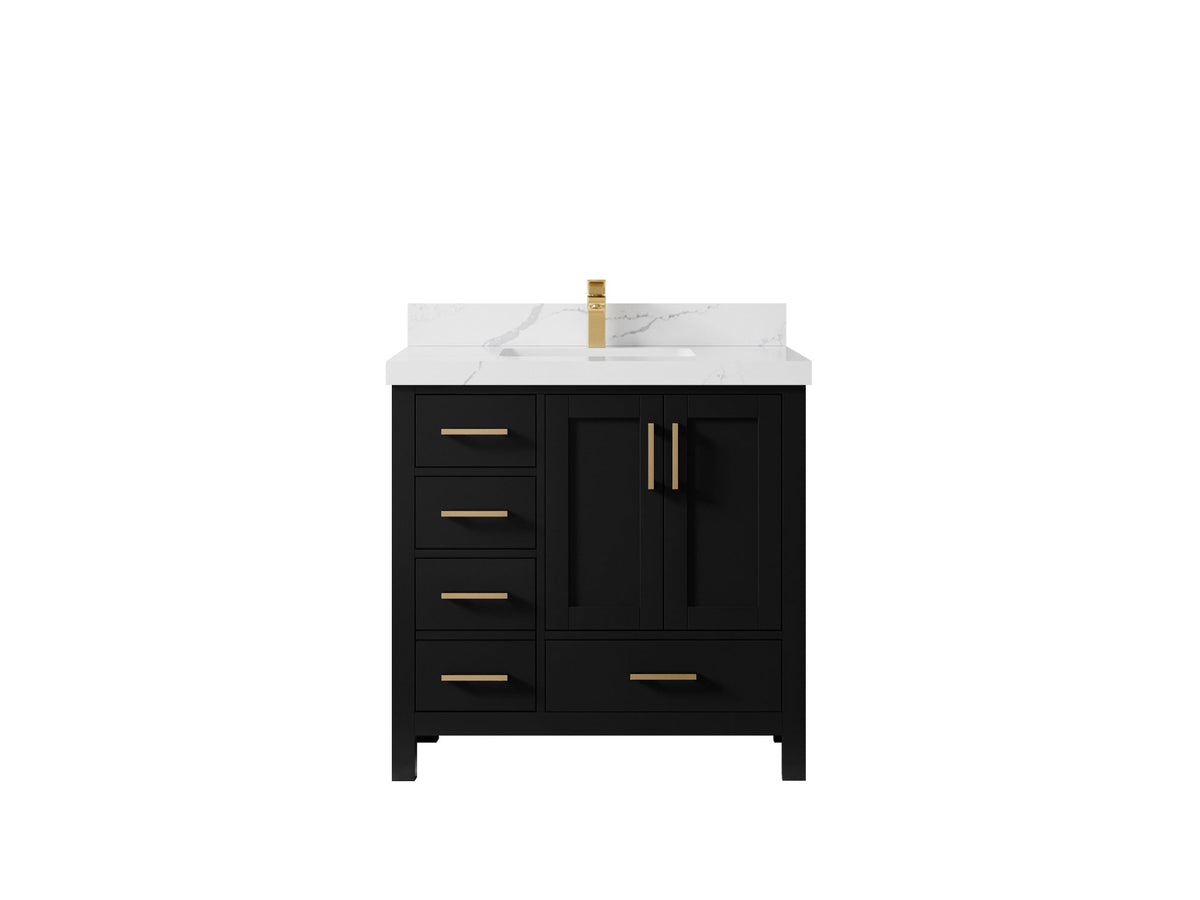 Malibu 36 in. W x 22 in. D Bathroom Vanity Center Sink 2 - Willow Bath and Vanity