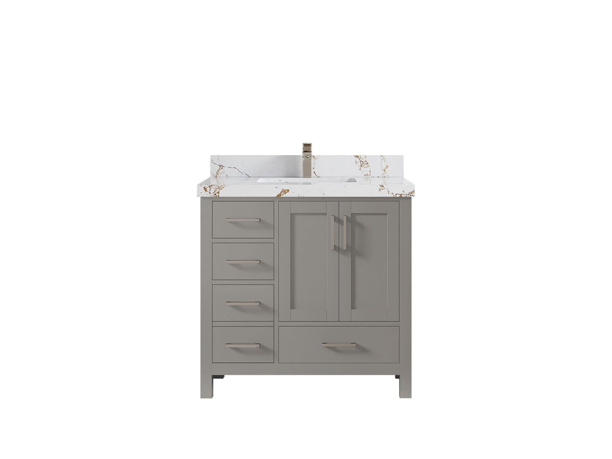 Malibu 36 in. W x 22 in. D Bathroom Vanity Center Sink 2 - Willow Bath and Vanity