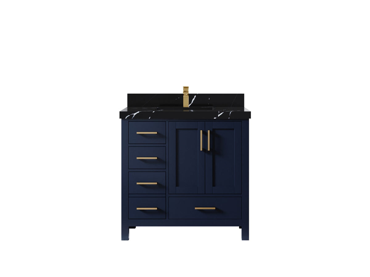 Malibu 36 in. W x 22 in. D Bathroom Vanity Center Sink 2 - Willow Bath and Vanity