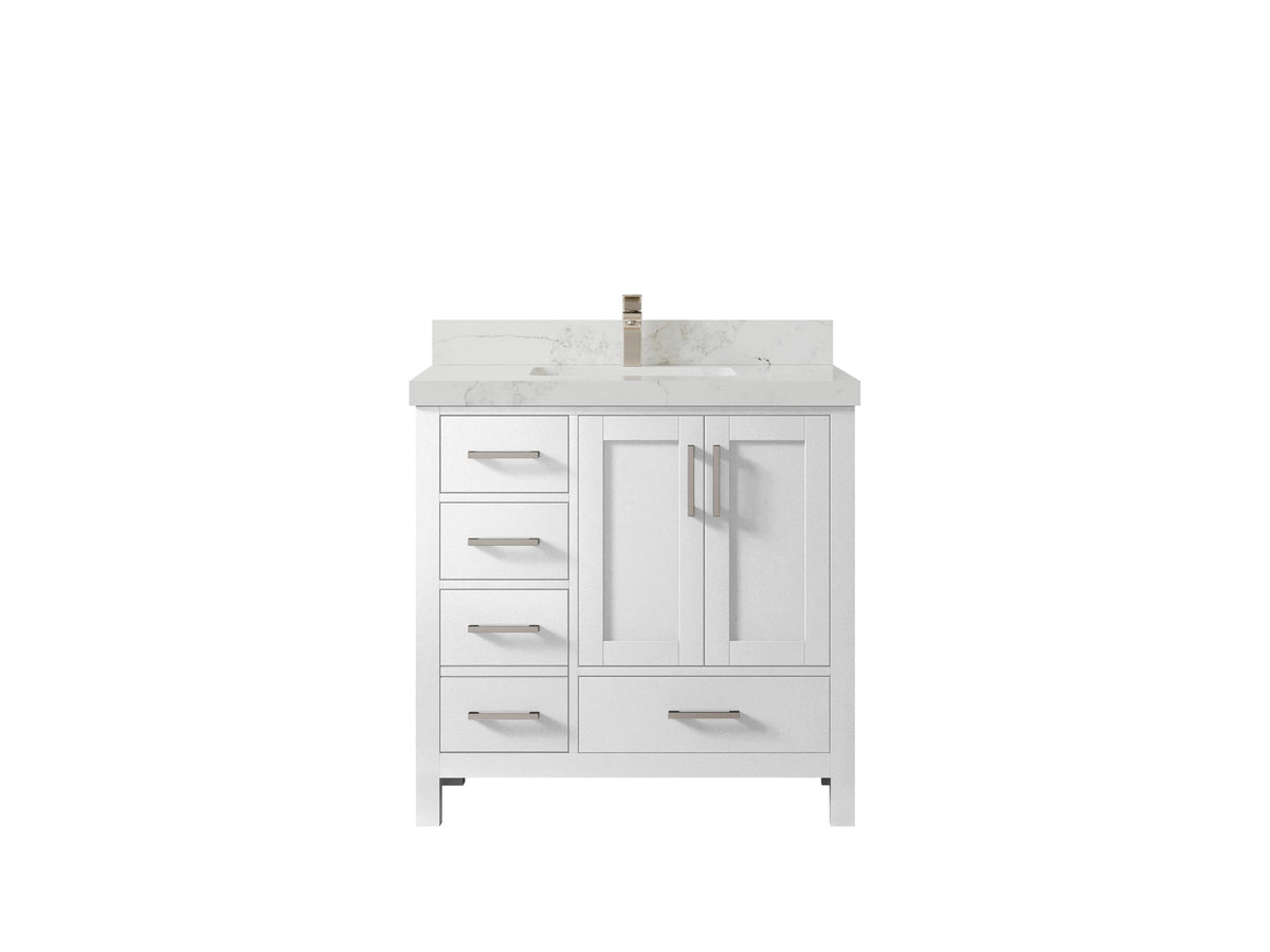 Malibu 36 in. W x 22 in. D Bathroom Vanity Center Sink 2 - Willow Bath and Vanity