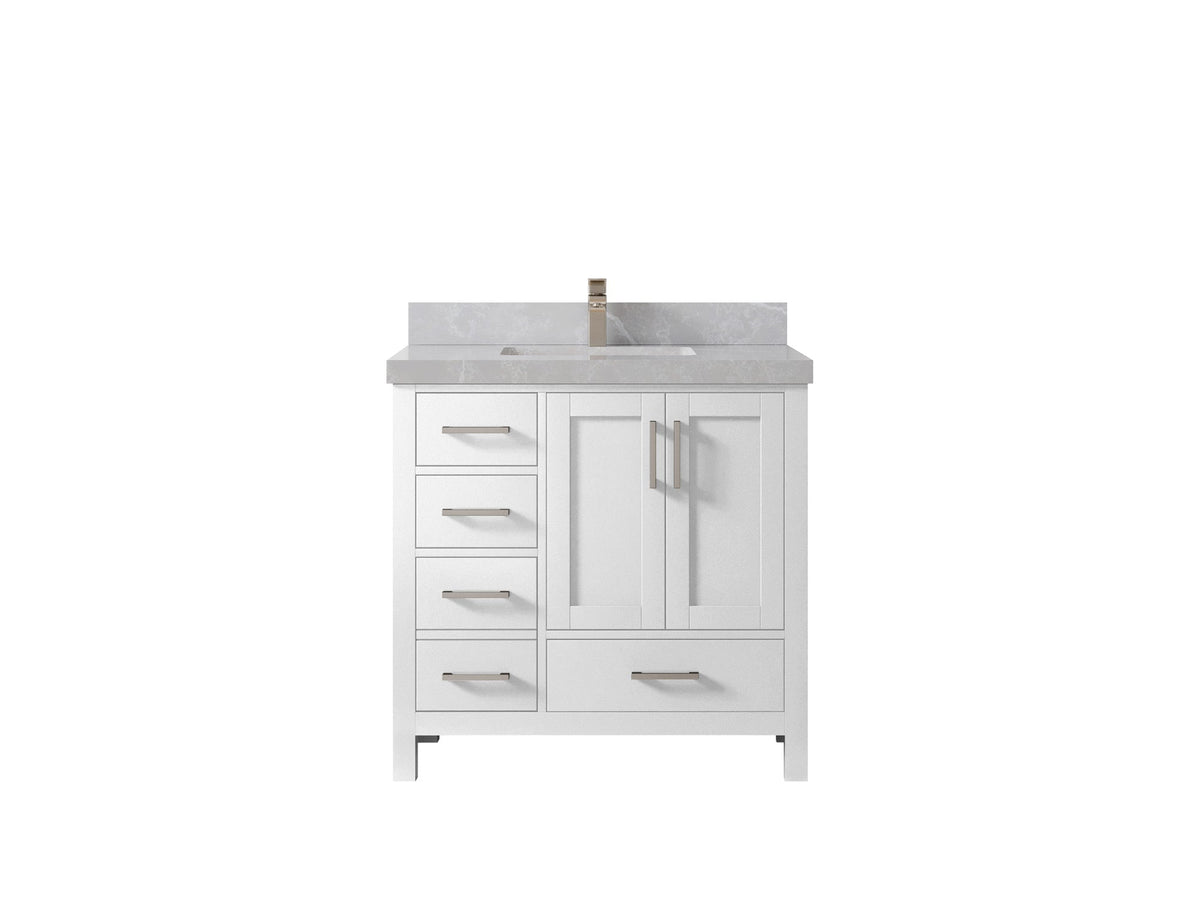 Malibu 36 in. W x 22 in. D Bathroom Vanity Center Sink 2 - Willow Bath and Vanity