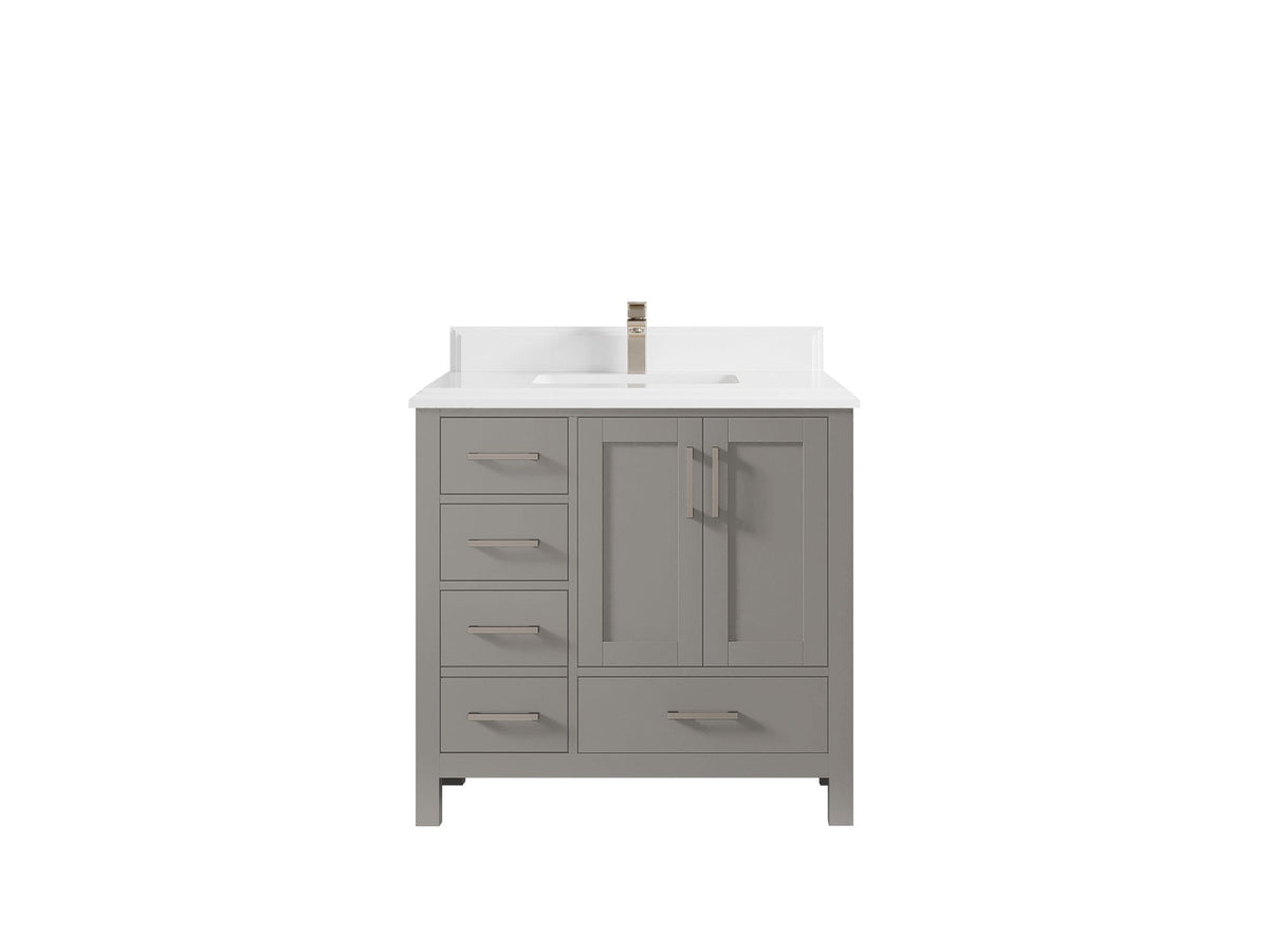 Malibu 36 in. W x 22 in. D Bathroom Vanity Center Sink 2 - Willow Bath and Vanity